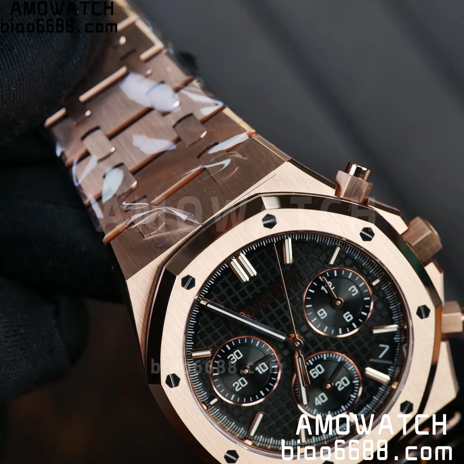 AP Royal Oak Chrono 26240 RG DDF 1:1 Best Edition Black Dial on RG Bracelet DD4401 Super Clone Weight (SW Dial) 77 0e1f15762ed645a AMO Watch