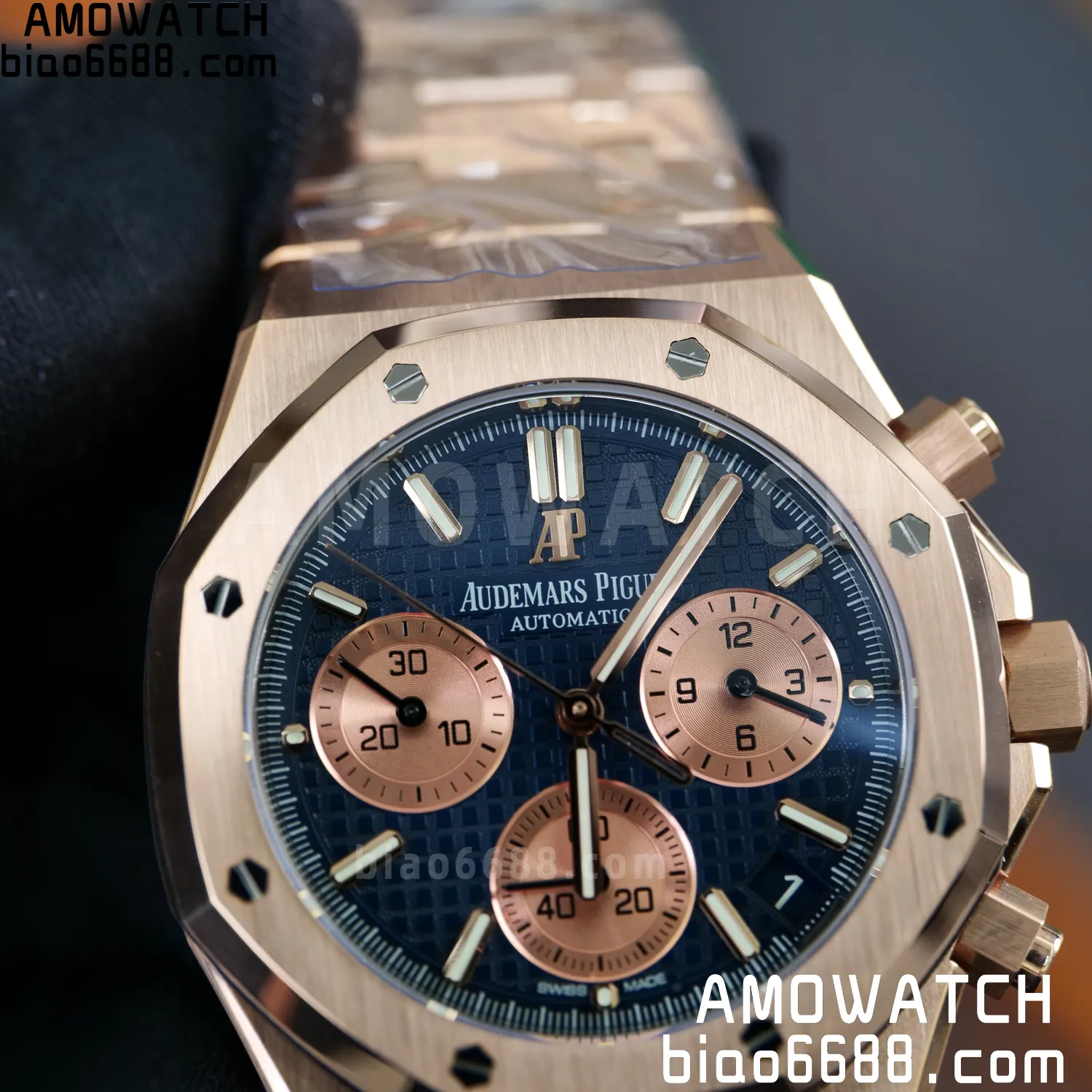 AP Royal Oak Chrono 26240 RG DDF 1:1 Best Edition Blue/RG Dial on RG Bracelet DD4401 Super Clone Weight (SW Dial) 84 0f6967e15a2ef76 AMO Watch