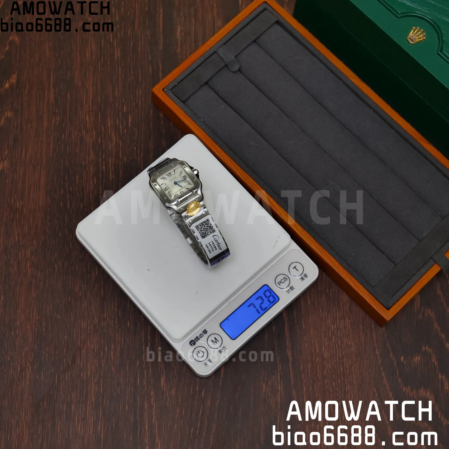 Santos Dumont 27mm WSSA0082 SS AF 1:1 Best Edition Silver Dial on SS Bracelet quartz 61 166a1527488205e AMO Watch