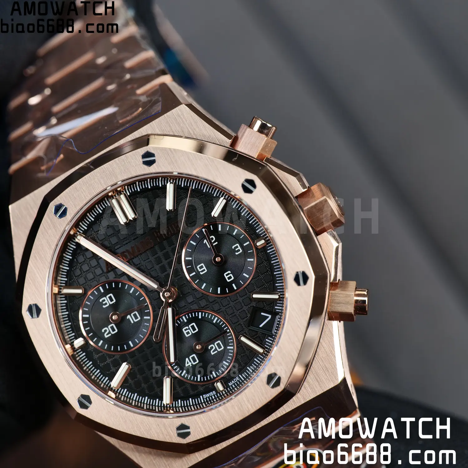 AP Royal Oak Chrono 26240 RG DDF 1:1 Best Edition Black Dial on RG Bracelet DD4401 Super Clone Weight (SW Dial) 78 1d0e05d0809ad54 AMO Watch