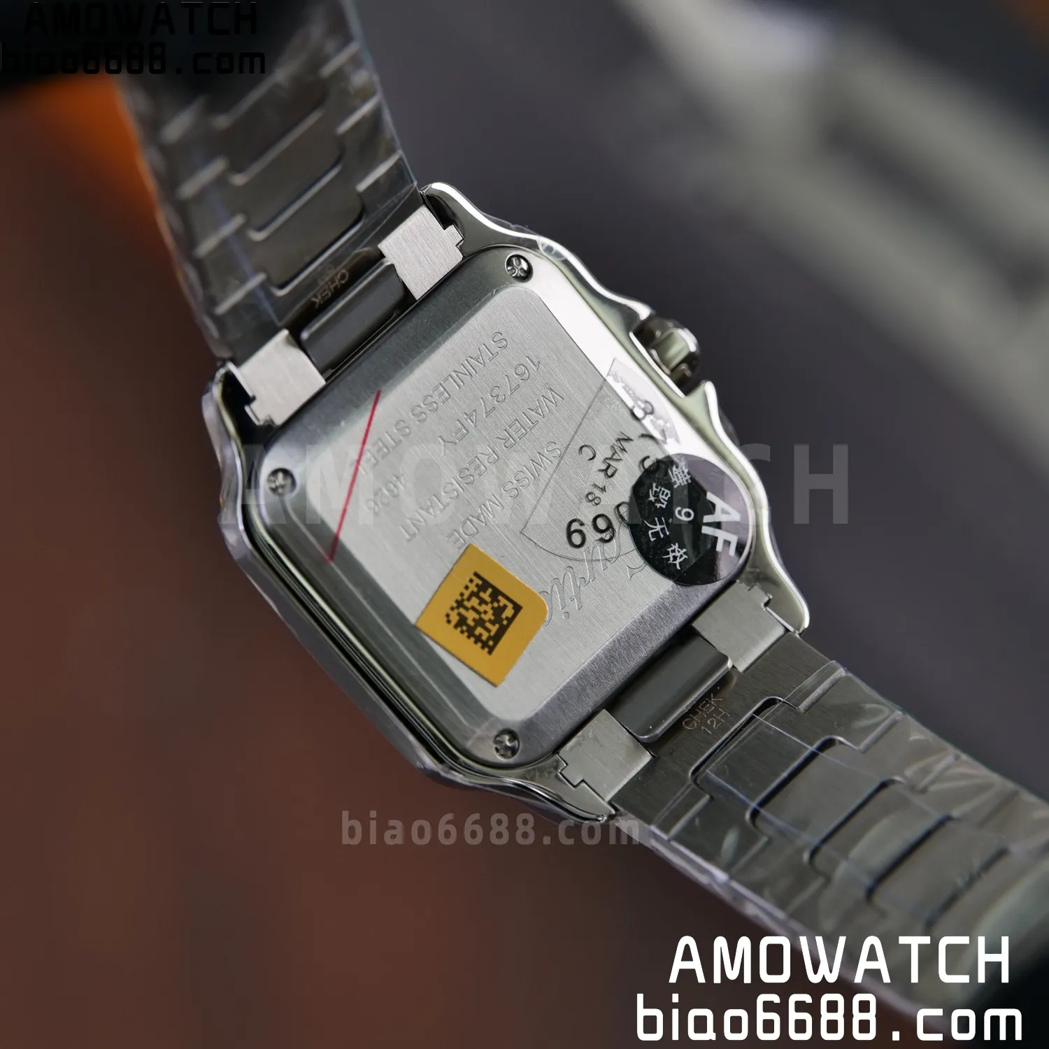 Santos Dumont 27mm WSSA0082 SS AF 1:1 Best Edition Silver Dial on SS Bracelet quartz 82 21f803c7174e5ba AMO Watch