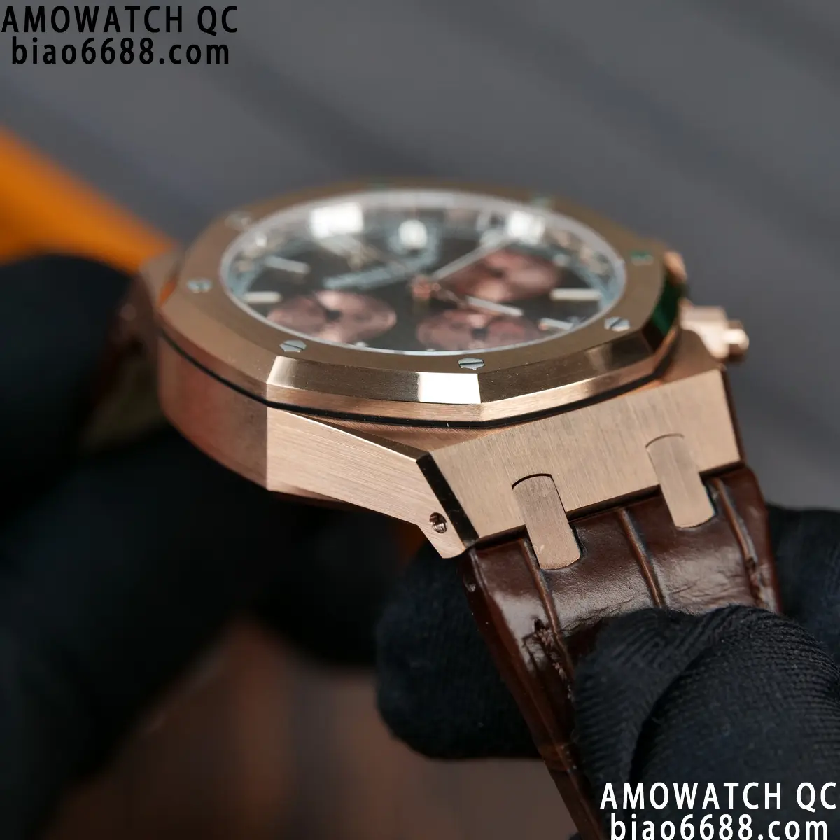 AP Royal Oak Chrono 26240 RG DDF 1:1 Best Edition Blue/RG Dial on Brown Leather Strap DD4401 Super Clone Weight (SW Dial) 89 2ed671def730cbe AMO Watch
