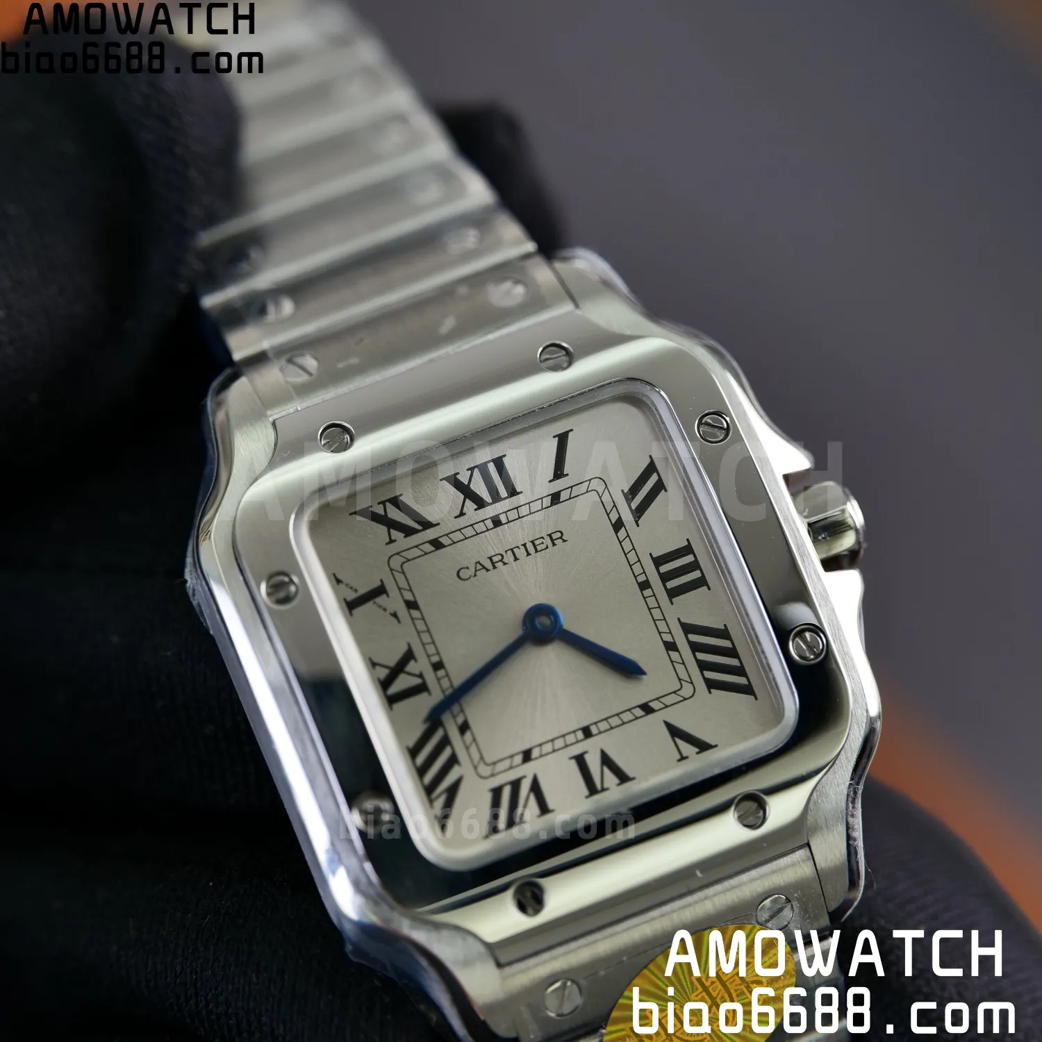 Santos Dumont 27mm WSSA0082 SS AF 1:1 Best Edition Silver Dial on SS Bracelet quartz 78 308a04faf55824b AMO Watch
