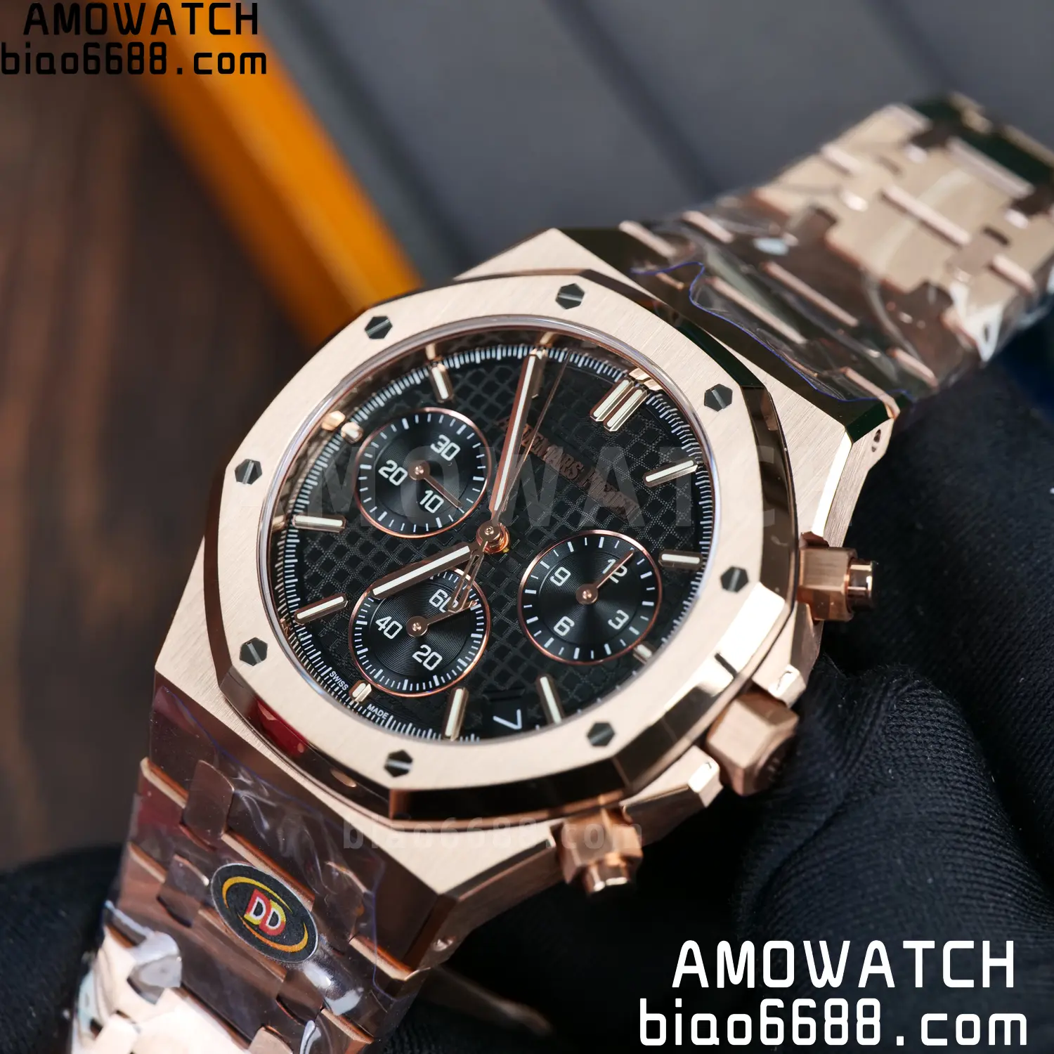 AP Royal Oak Chrono 26240 RG DDF 1:1 Best Edition Black Dial on RG Bracelet DD4401 Super Clone Weight (SW Dial) 76 33bb56a5e5bc37a AMO Watch