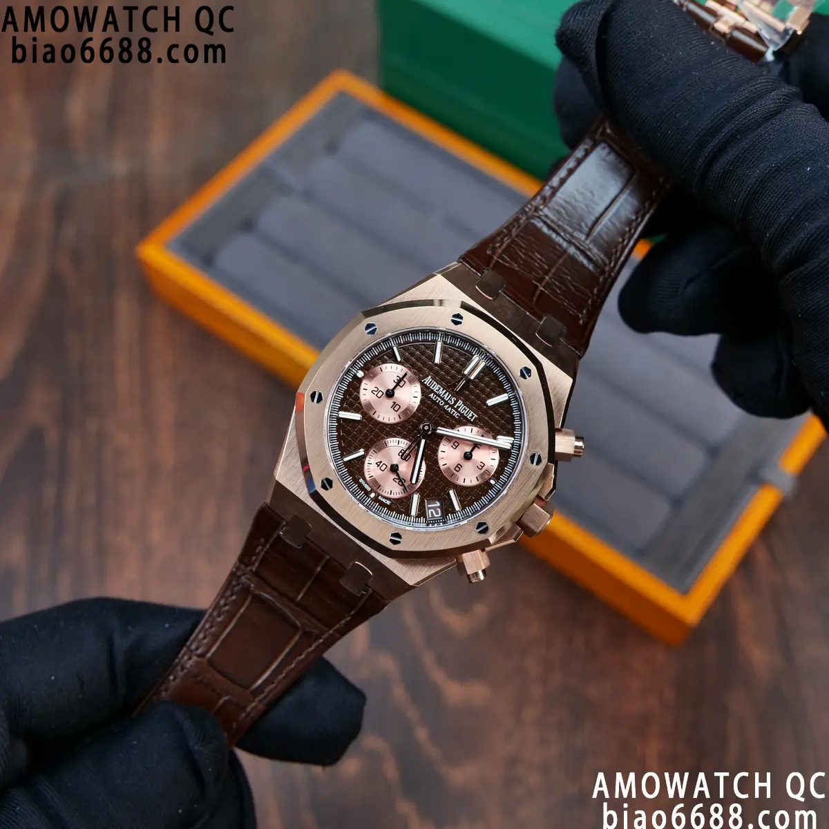 AP Royal Oak Chrono 26240 RG DDF 1:1 Best Edition Blue/RG Dial on Brown Leather Strap DD4401 Super Clone Weight (SW Dial) 83 378c31c993aaabb AMO Watch