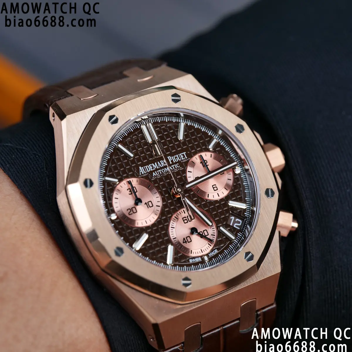 AP Royal Oak Chrono 26240 RG DDF 1:1 Best Edition Blue/RG Dial on Brown Leather Strap DD4401 Super Clone Weight (SW Dial) 113 42724a26ca1da66 AMO Watch