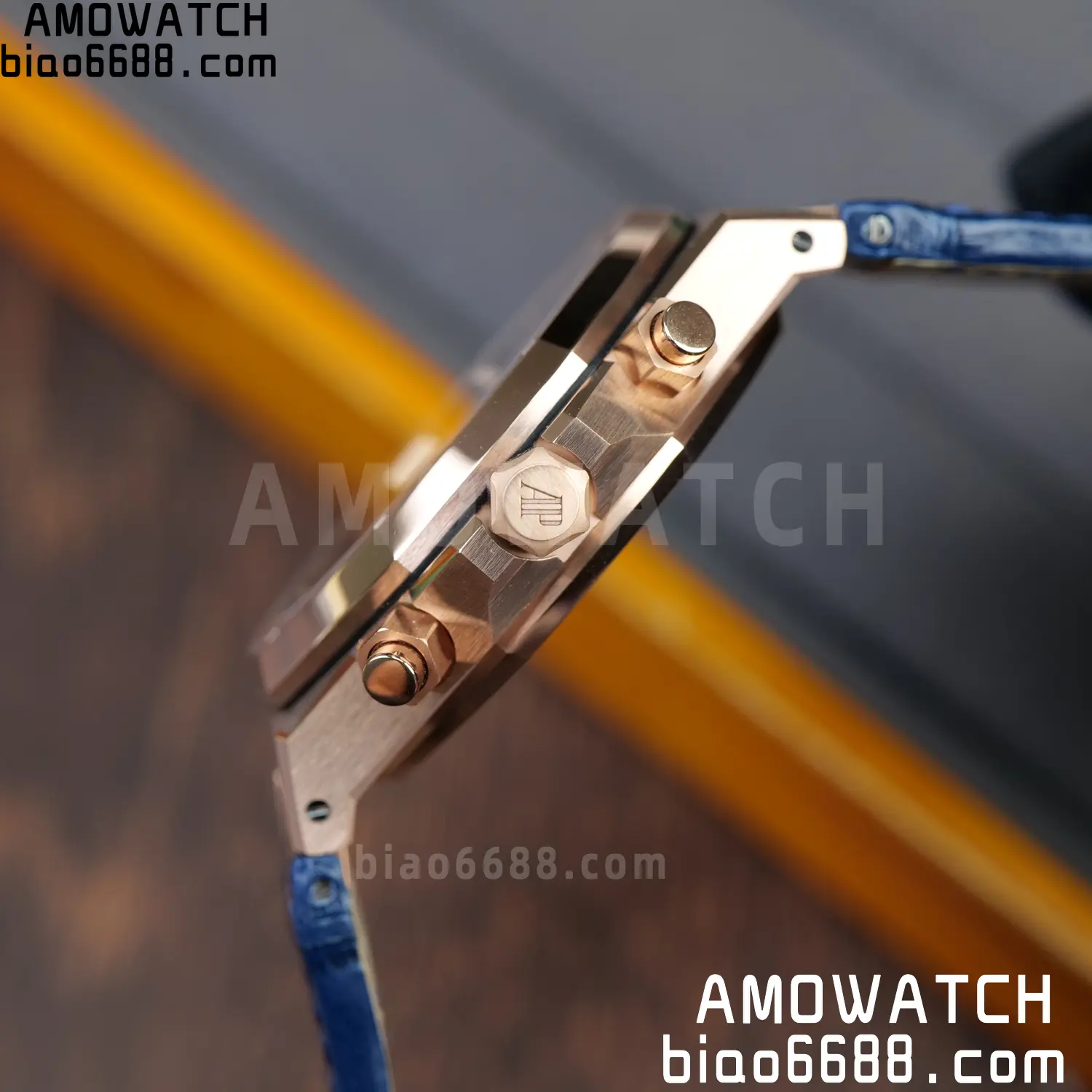 AP Royal Oak Chrono 26240 RG DDF 1:1 Best Edition White Dial on Blue Leather Strap DD4401 Super Clone Weight (SW Dial) 92 4673891608f41cf AMO Watch