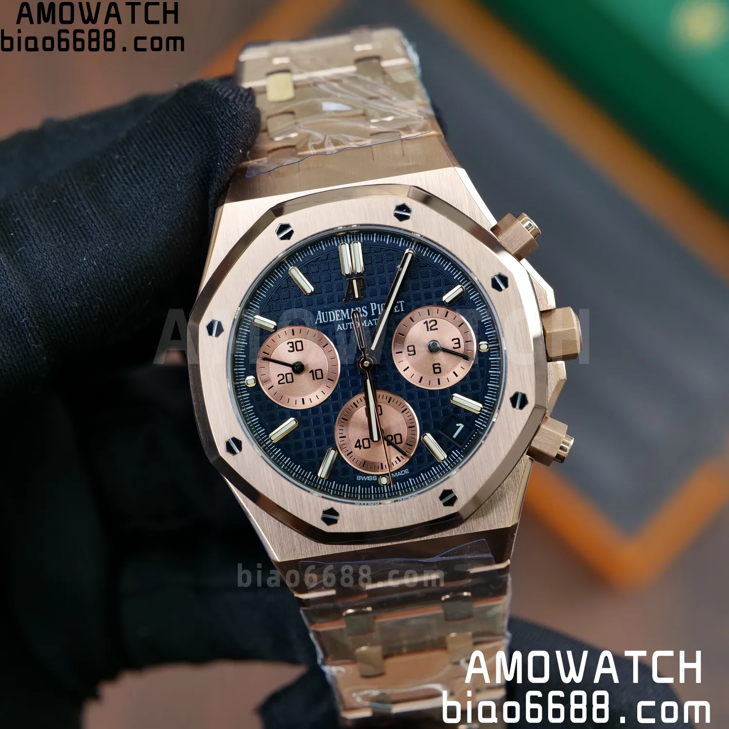 AP Royal Oak Chrono 26240 RG DDF 1:1 Best Edition Blue/RG Dial on RG Bracelet DD4401 Super Clone Weight (SW Dial) 68 49e569bcb3bd158 AMO Watch