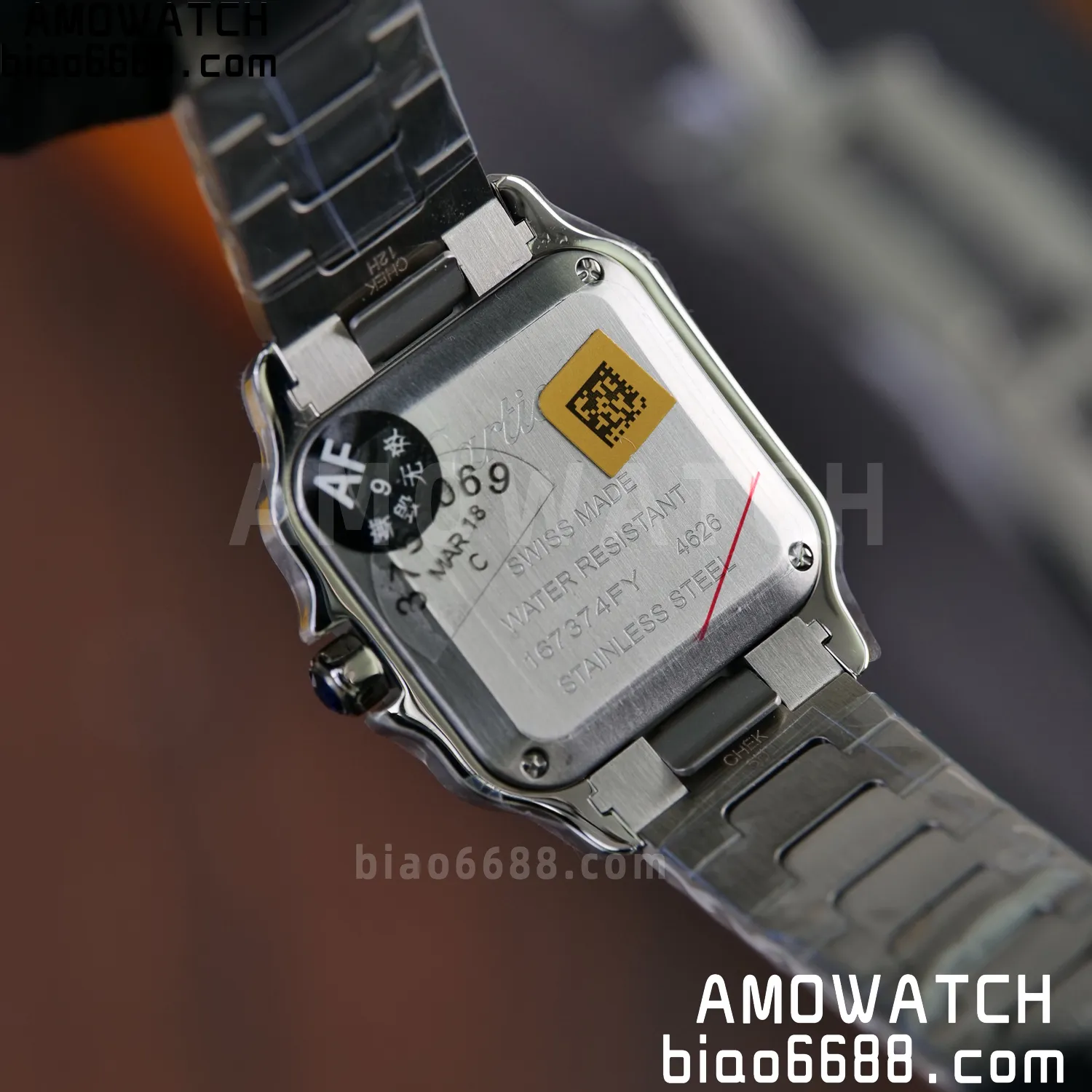 Santos Dumont 27mm WSSA0082 SS AF 1:1 Best Edition Silver Dial on SS Bracelet quartz 81 4a830b63ea67d44 AMO Watch