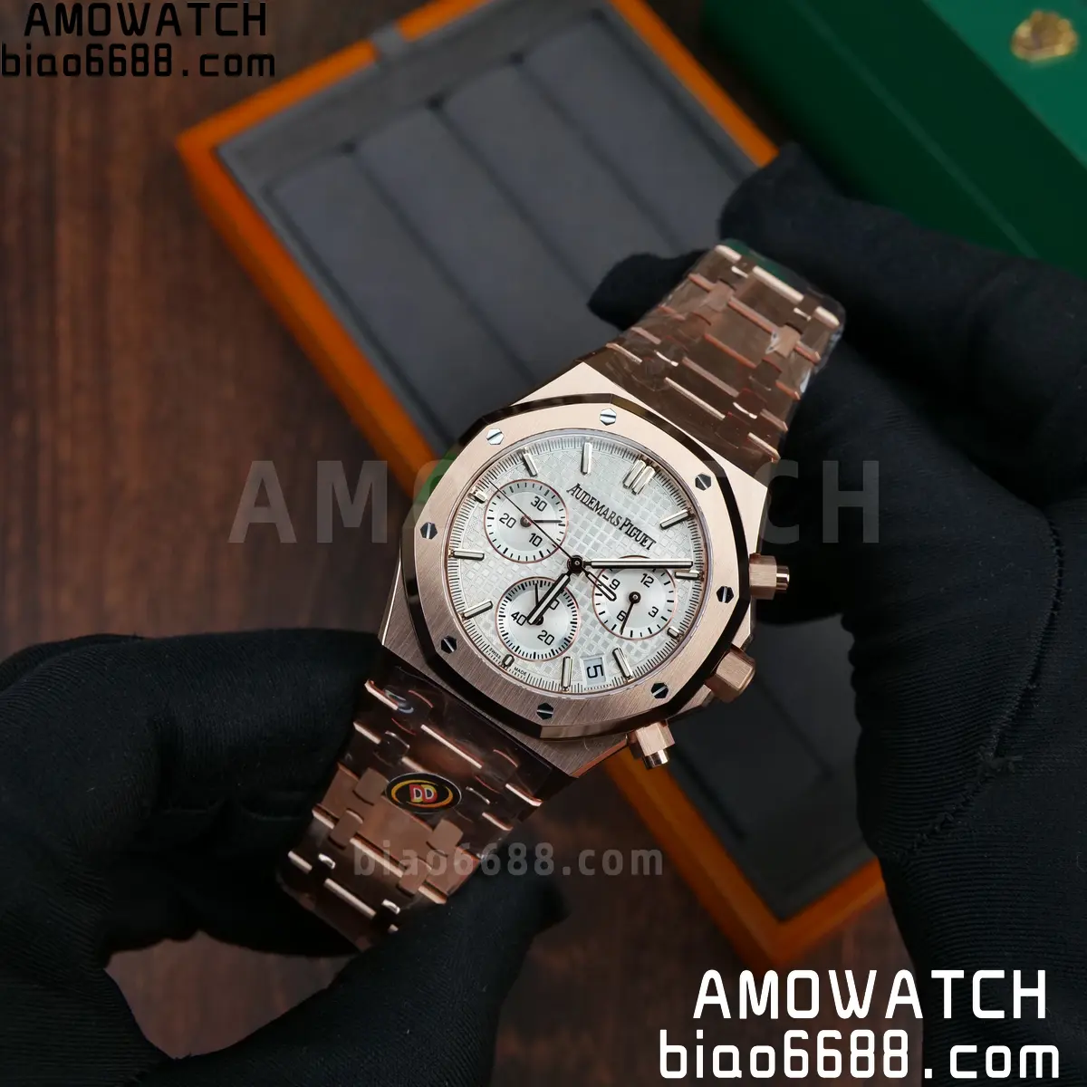 AP Royal Oak Chrono 26240 RG DDF 1:1 Best Edition White Dial on RG Bracelet DD4401 Super Clone Weight (SW Dial) 68 4c321913253bf44 AMO Watch