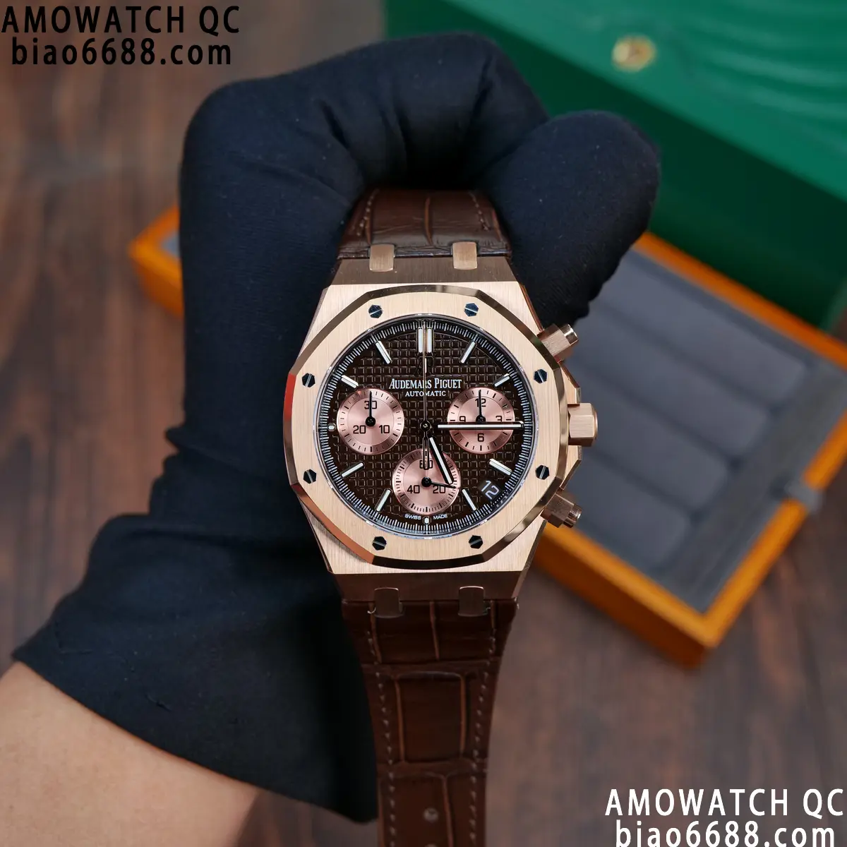 AP Royal Oak Chrono 26240 RG DDF 1:1 Best Edition Blue/RG Dial on Brown Leather Strap DD4401 Super Clone Weight (SW Dial) 116 4cb3d390459e309 AMO Watch