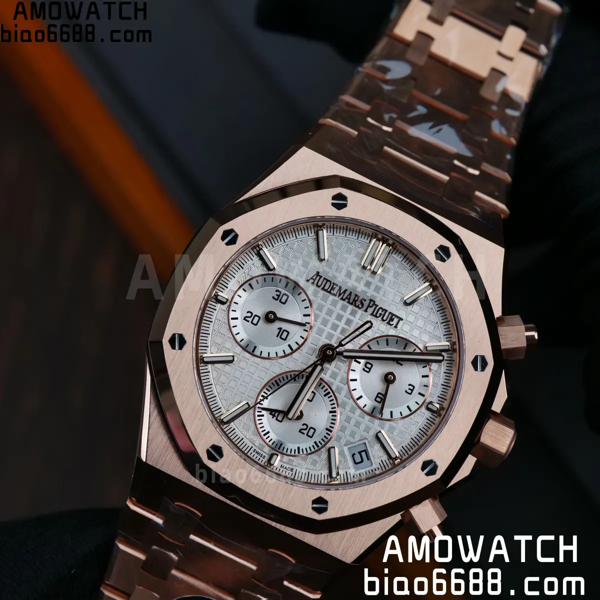 AP Royal Oak Chrono 26240 RG DDF 1:1 Best Edition White Dial on RG Bracelet DD4401 Super Clone Weight (SW Dial) 84 5a62a145778aaad AMO Watch