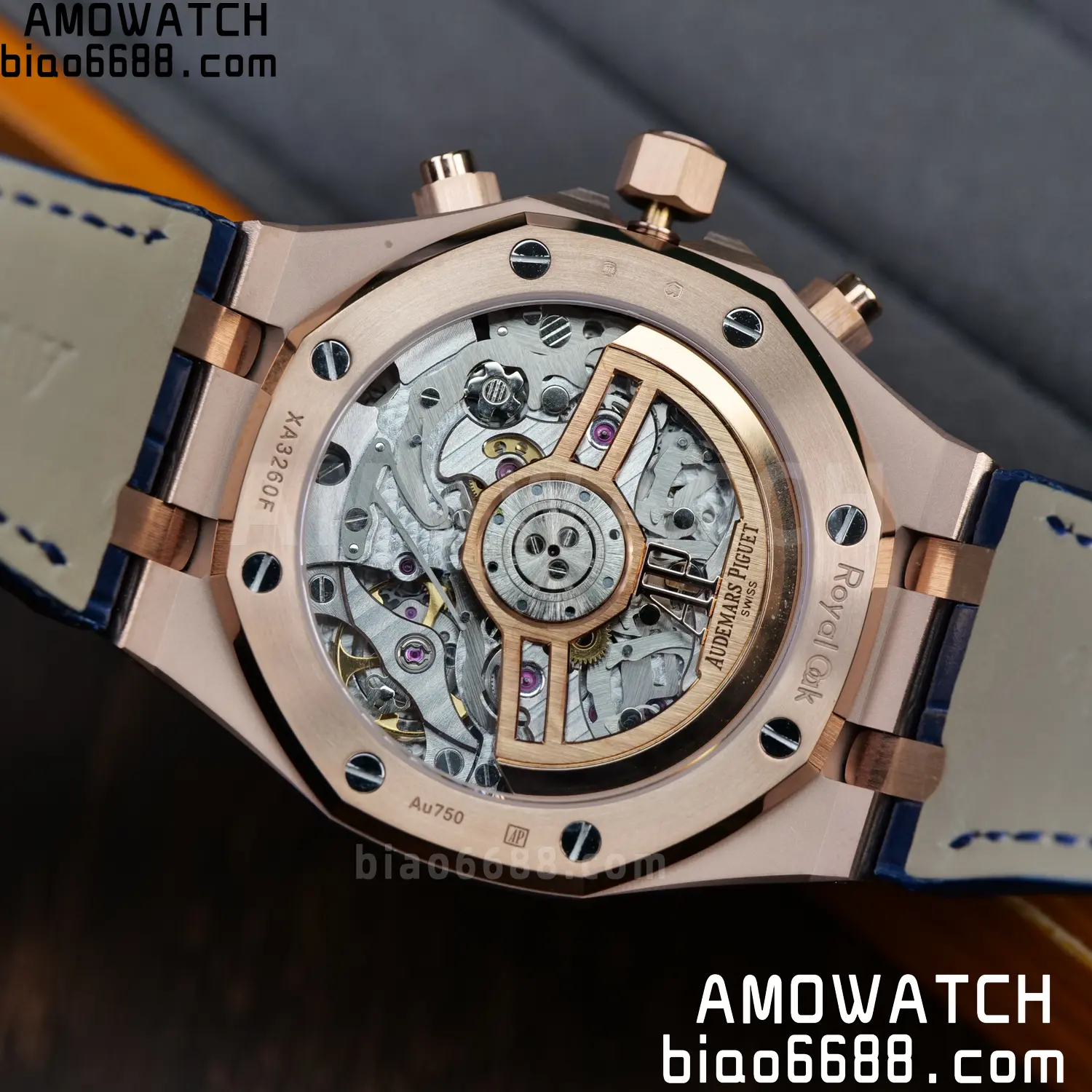 AP Royal Oak Chrono 26240 RG DDF 1:1 Best Edition White Dial on Blue Leather Strap DD4401 Super Clone Weight (SW Dial) 108 5ae3b4e7d66a6e8 AMO Watch
