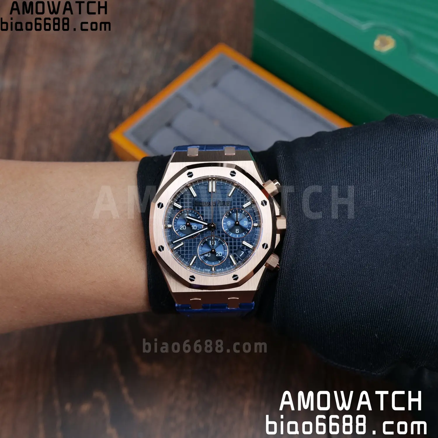 AP Royal Oak Chrono 26240 RG DDF 1:1 Best Edition White Dial on Blue Leather Strap DD4401 Super Clone Weight (SW Dial) 114 60c40ce3f2f4a26 AMO Watch