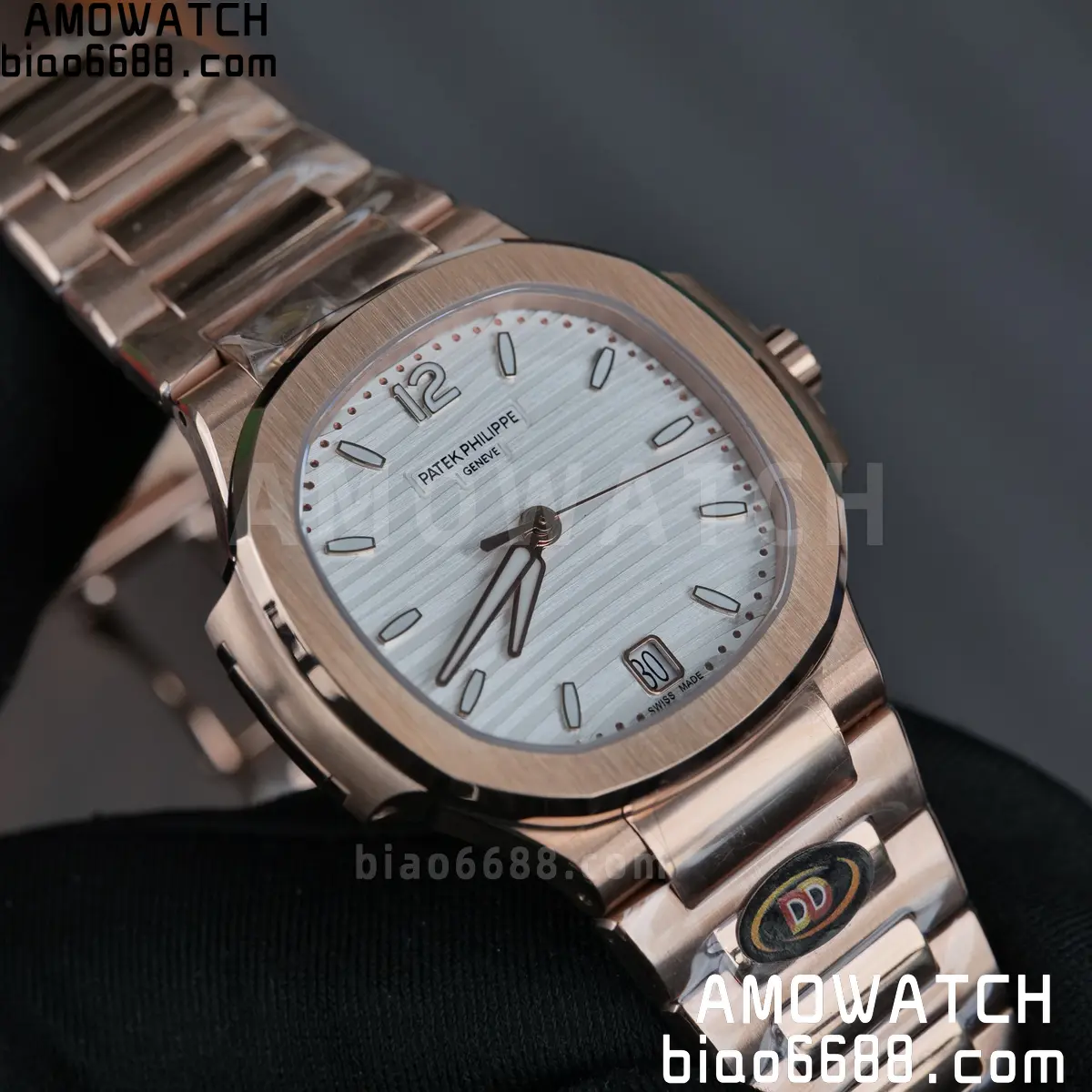 PP Nautilus 7118 RG Ladies DDF 1:1 Best Edition Silver Dial on RG Bracelet DD324 Super Clone 94 639989fb466e7a1 AMO Watch