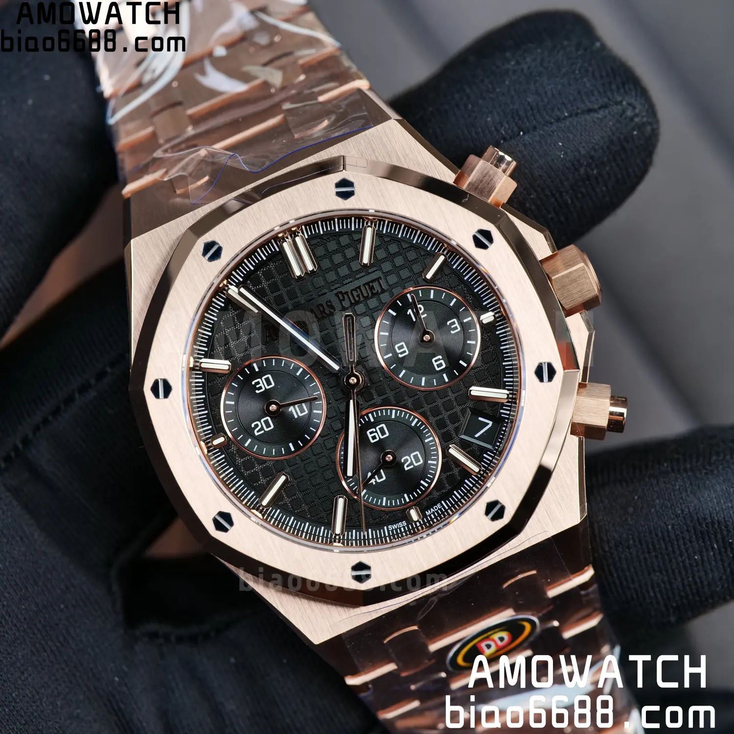 AP Royal Oak Chrono 26240 RG DDF 1:1 Best Edition Black Dial on RG Bracelet DD4401 Super Clone Weight (SW Dial) 82 65cb98d144ab2c0 AMO Watch