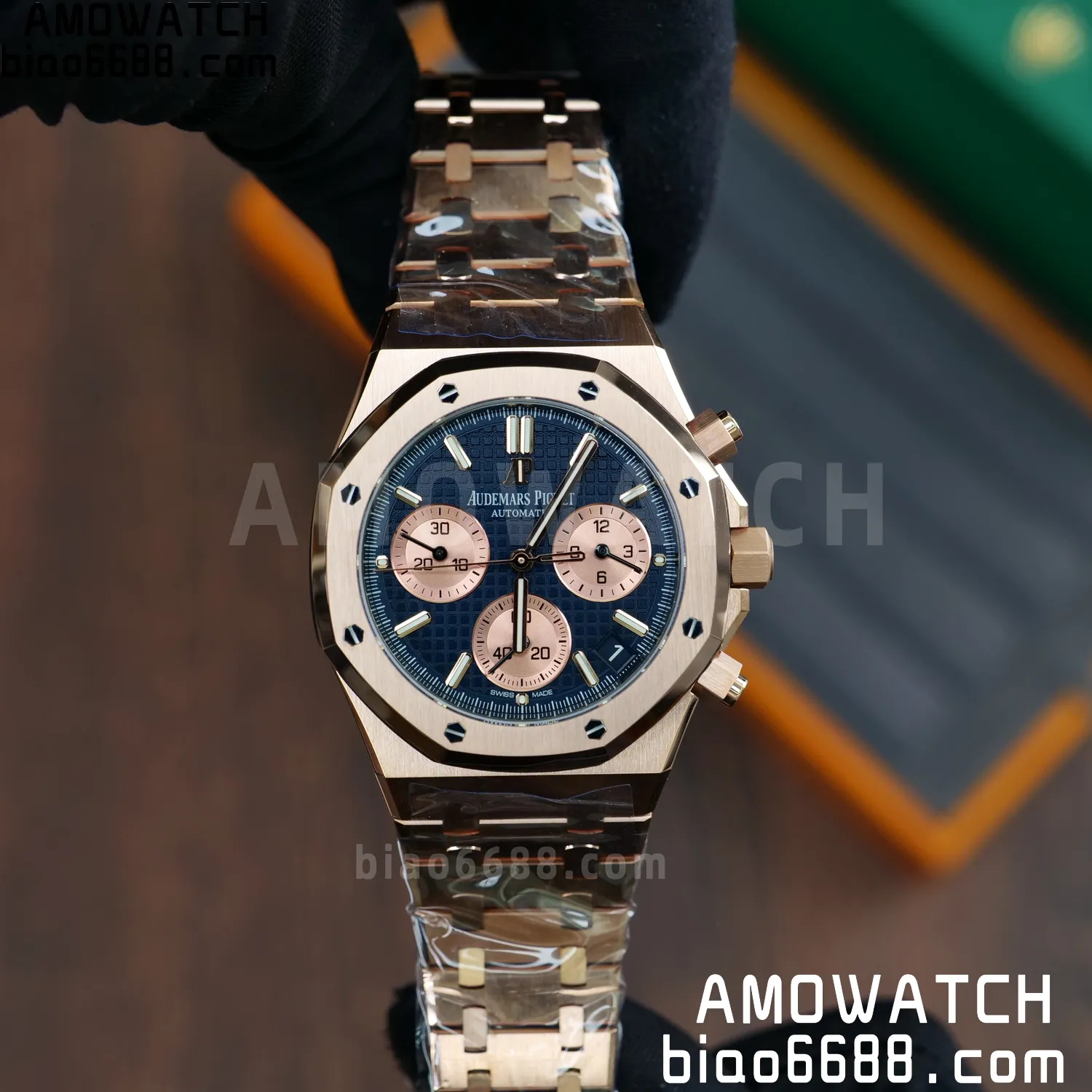 AP Royal Oak Chrono 26240 RG DDF 1:1 Best Edition Blue/RG Dial on RG Bracelet DD4401 Super Clone Weight (SW Dial) 72 68598b156469ea5 AMO Watch