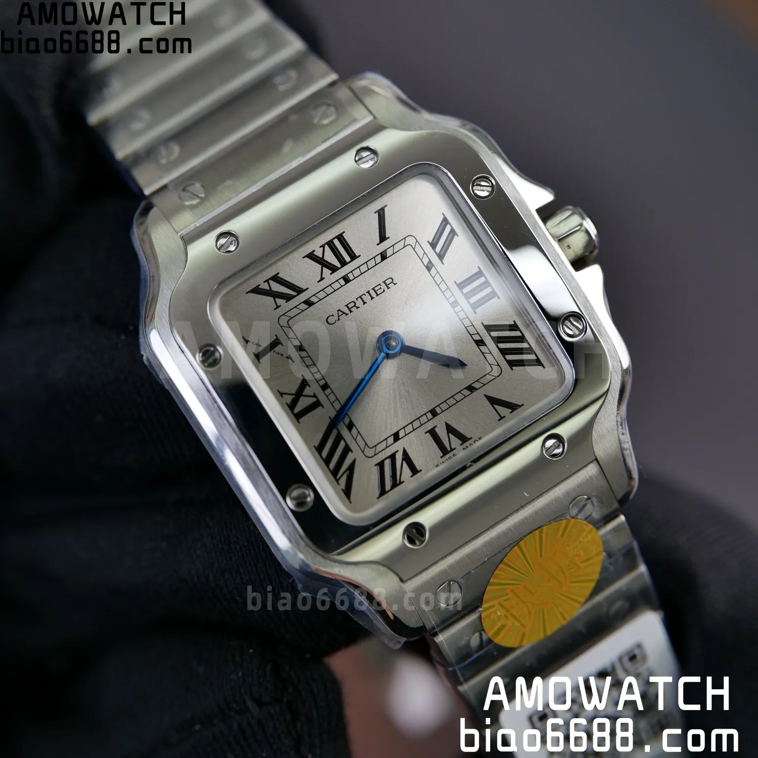 Santos Dumont 27mm WSSA0082 SS AF 1:1 Best Edition Silver Dial on SS Bracelet quartz 76 7859f85d6e4d320 AMO Watch