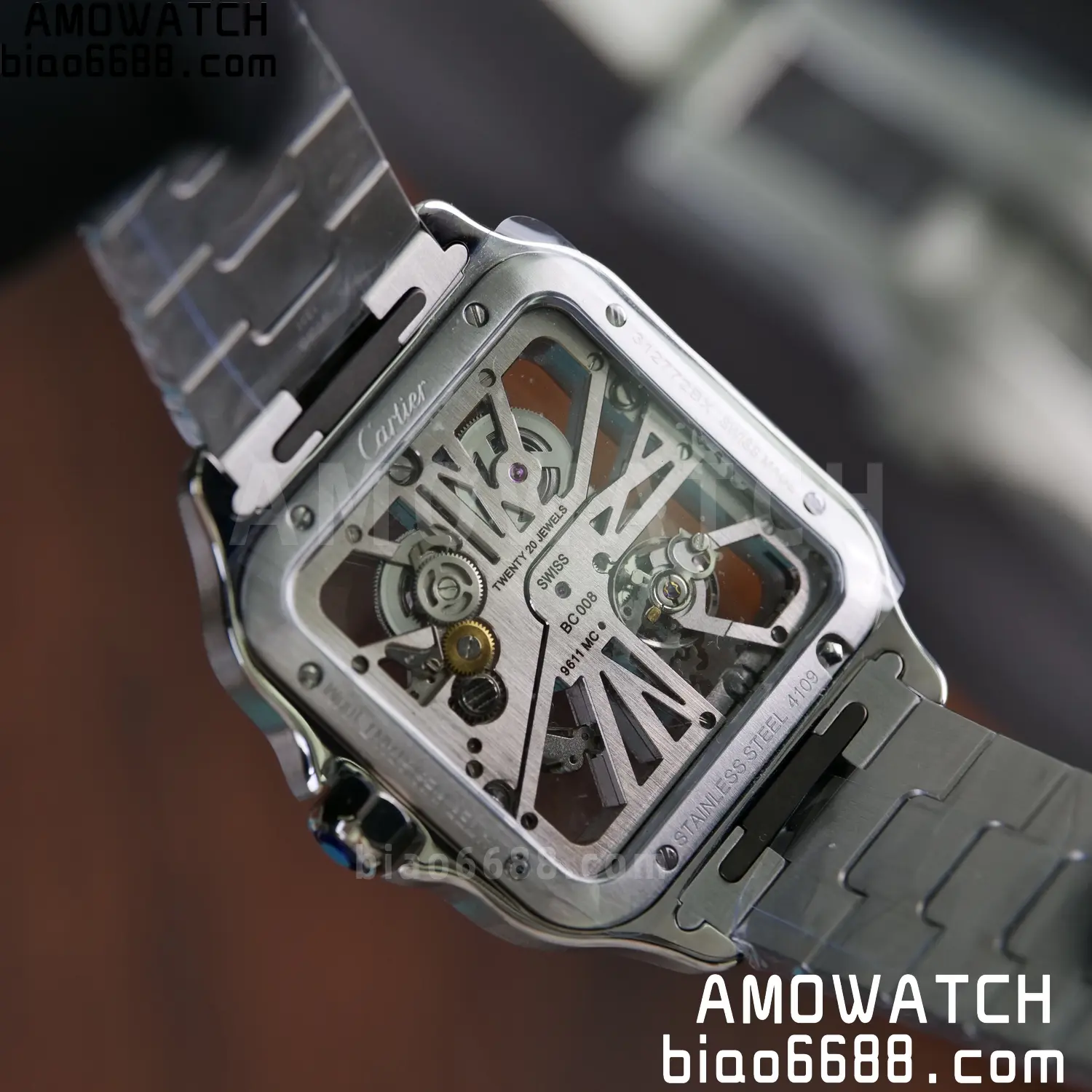 Cartier Santos Skeleton SS RICH 1:1 Best Edition Skeleton Dial 9611MC Super Clone V2 77 7ece1c957918e99 阿默表行AmoWatch