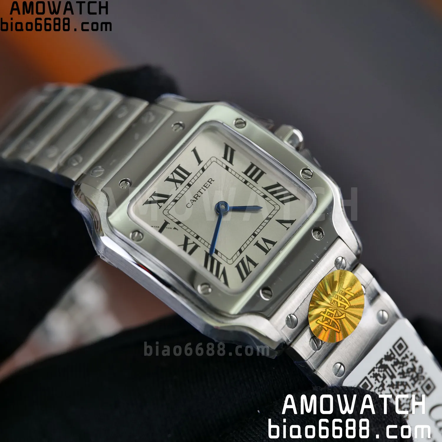 Santos Dumont 27mm WSSA0082 SS AF 1:1 Best Edition Silver Dial on SS Bracelet quartz 72 81b48660389c76f AMO Watch