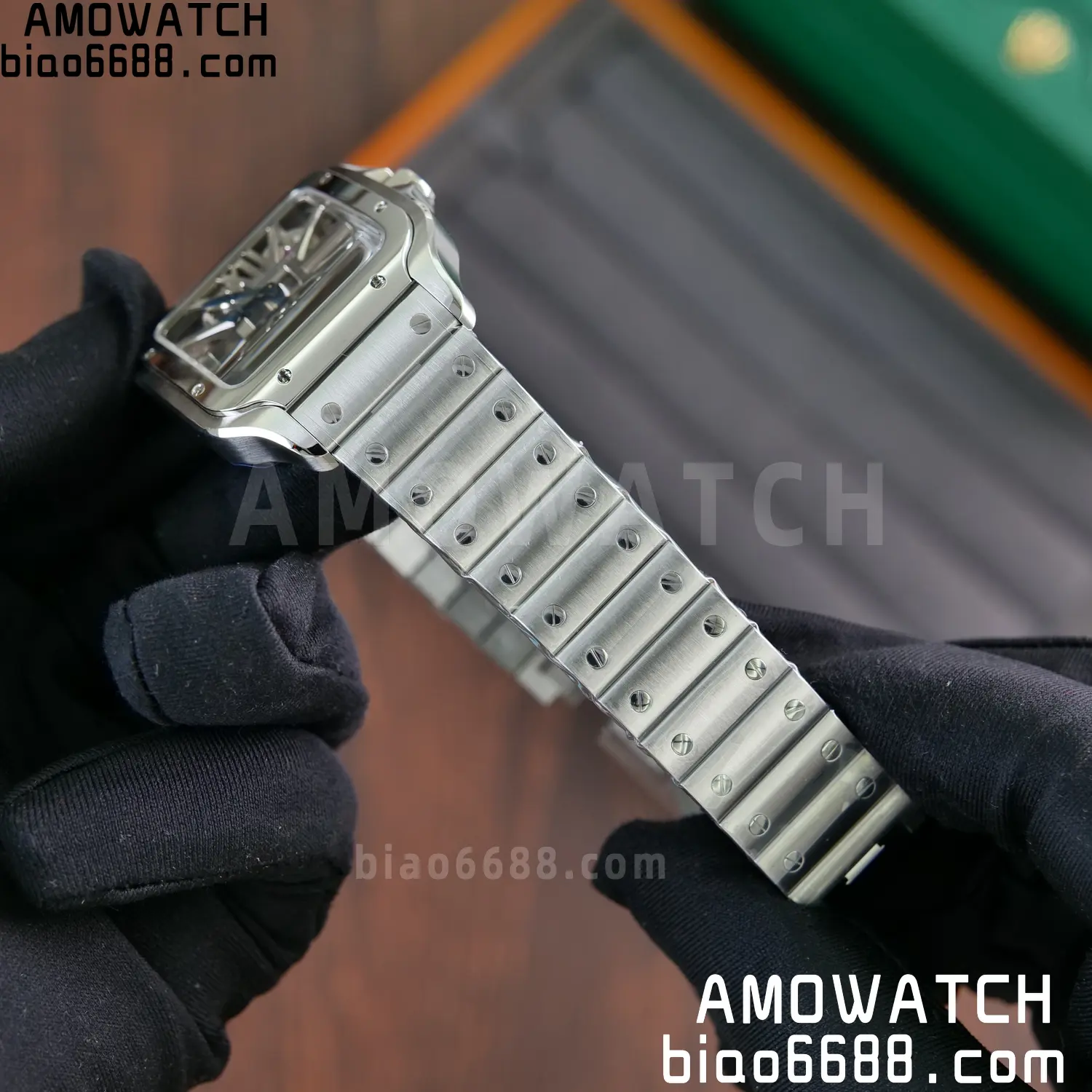 Cartier Santos Skeleton SS RICH 1:1 Best Edition Skeleton Dial 9611MC Super Clone V2 61 82b28cfd5702754 阿默表行AmoWatch