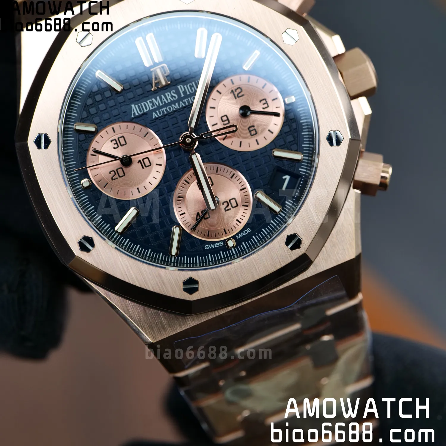 AP Royal Oak Chrono 26240 RG DDF 1:1 Best Edition Blue/RG Dial on RG Bracelet DD4401 Super Clone Weight (SW Dial) 83 8dd6fd86966a030 AMO Watch