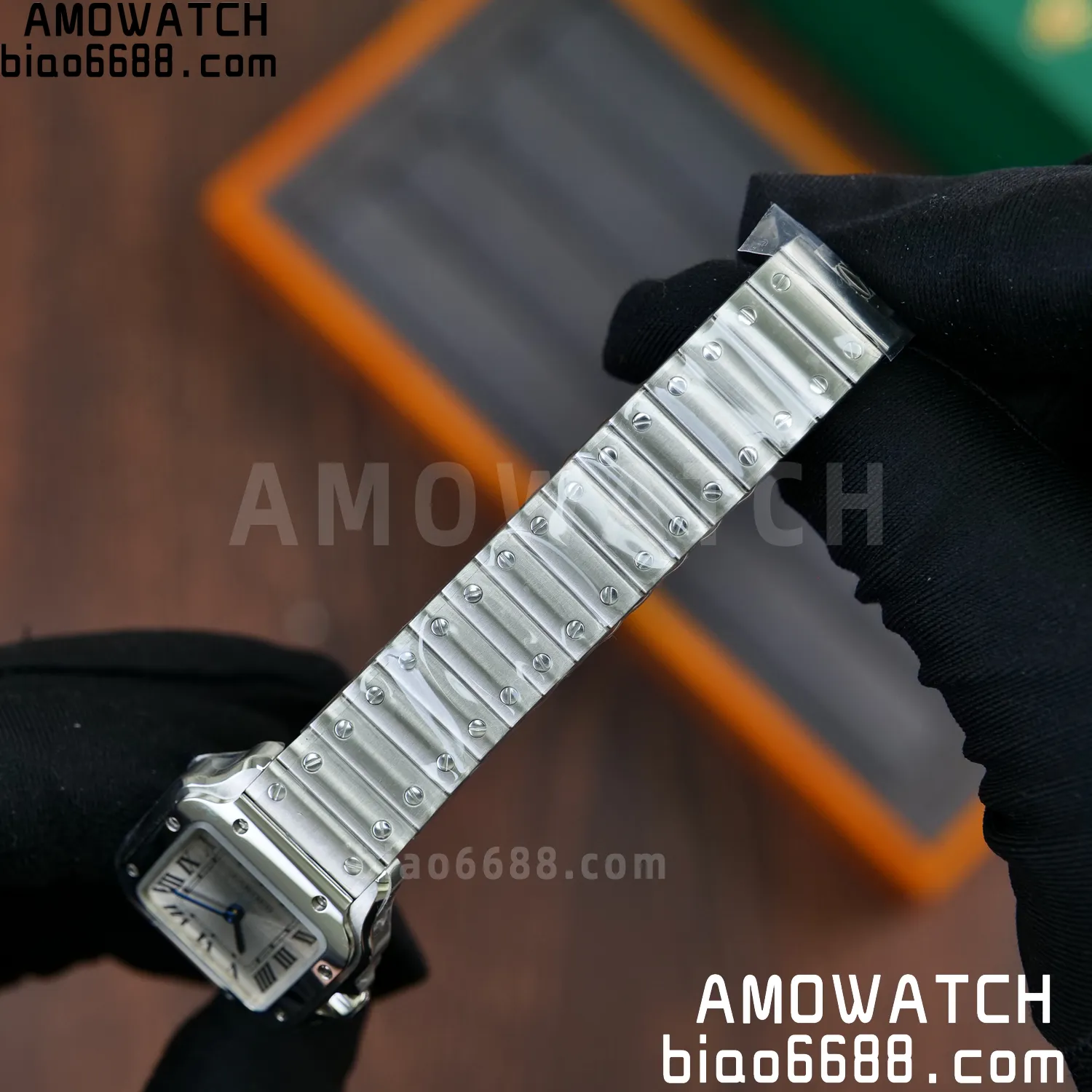Santos Dumont 27mm WSSA0082 SS AF 1:1 Best Edition Silver Dial on SS Bracelet quartz 64 8e69a506bdc9ab7 AMO Watch