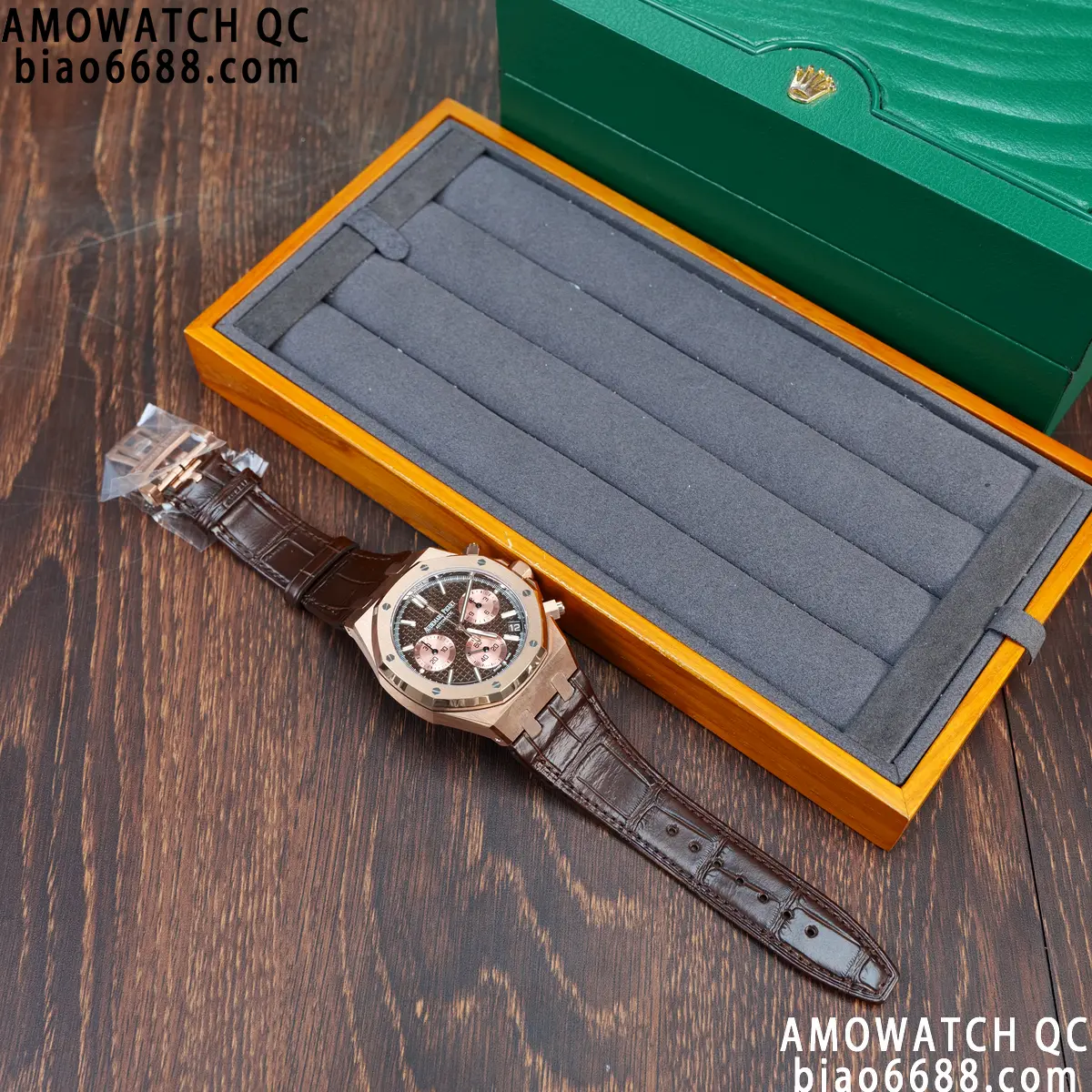 AP Royal Oak Chrono 26240 RG DDF 1:1 Best Edition Blue/RG Dial on Brown Leather Strap DD4401 Super Clone Weight (SW Dial) 80 9618c852c05b64b AMO Watch