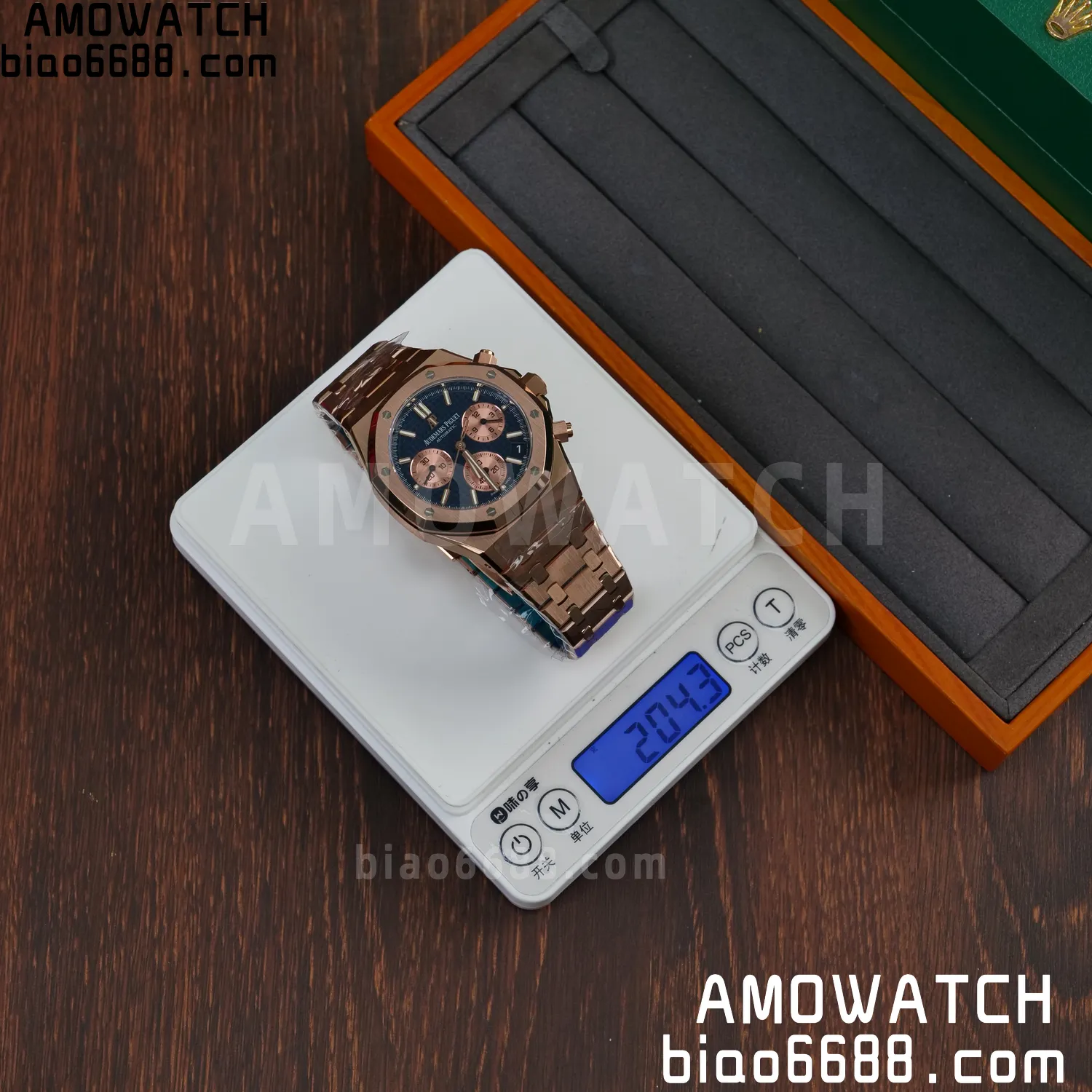 AP Royal Oak Chrono 26240 RG DDF 1:1 Best Edition Blue/RG Dial on RG Bracelet DD4401 Super Clone Weight (SW Dial) 65 a2e96710e2a47be AMO Watch