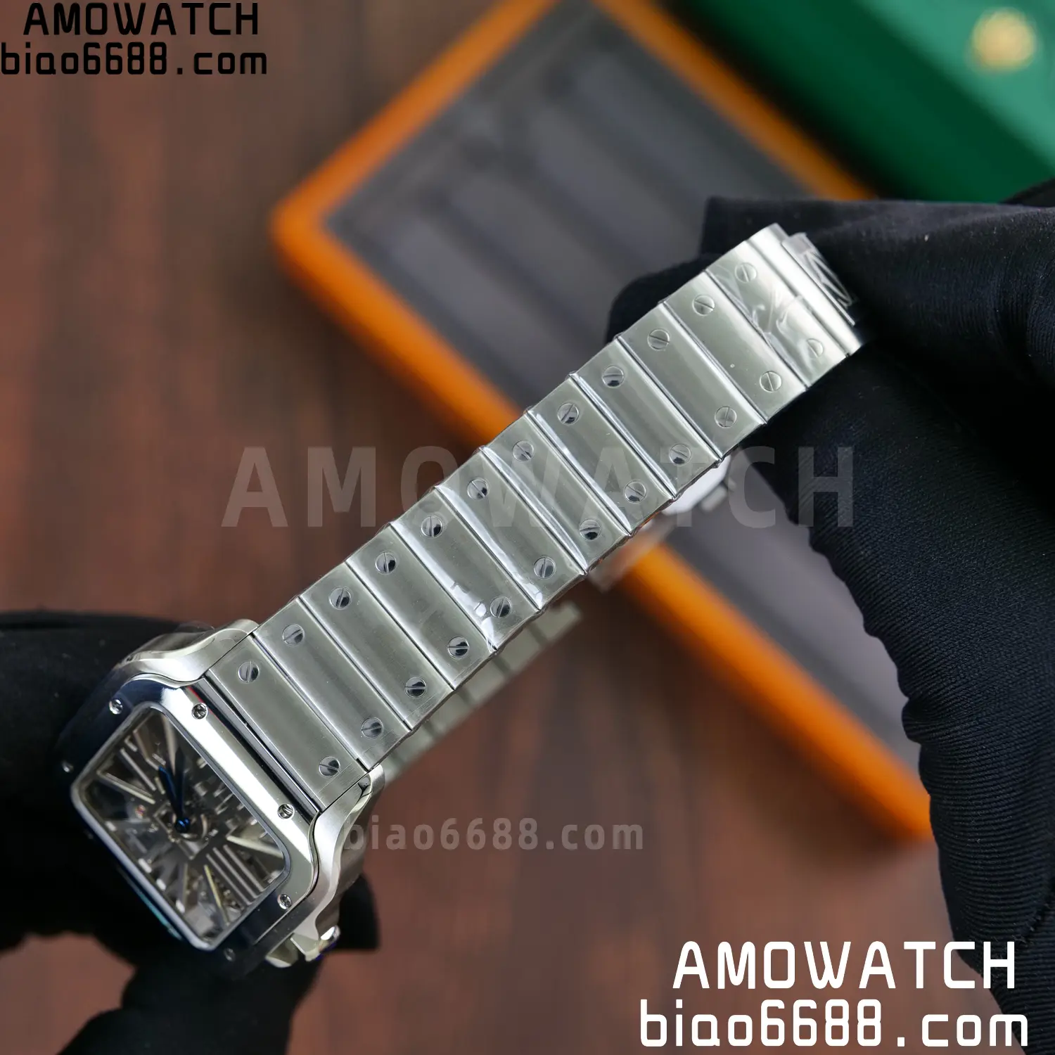 Cartier Santos Skeleton SS RICH 1:1 Best Edition Skeleton Dial 9611MC Super Clone V2 60 a628b7f2ea52576 阿默表行AmoWatch