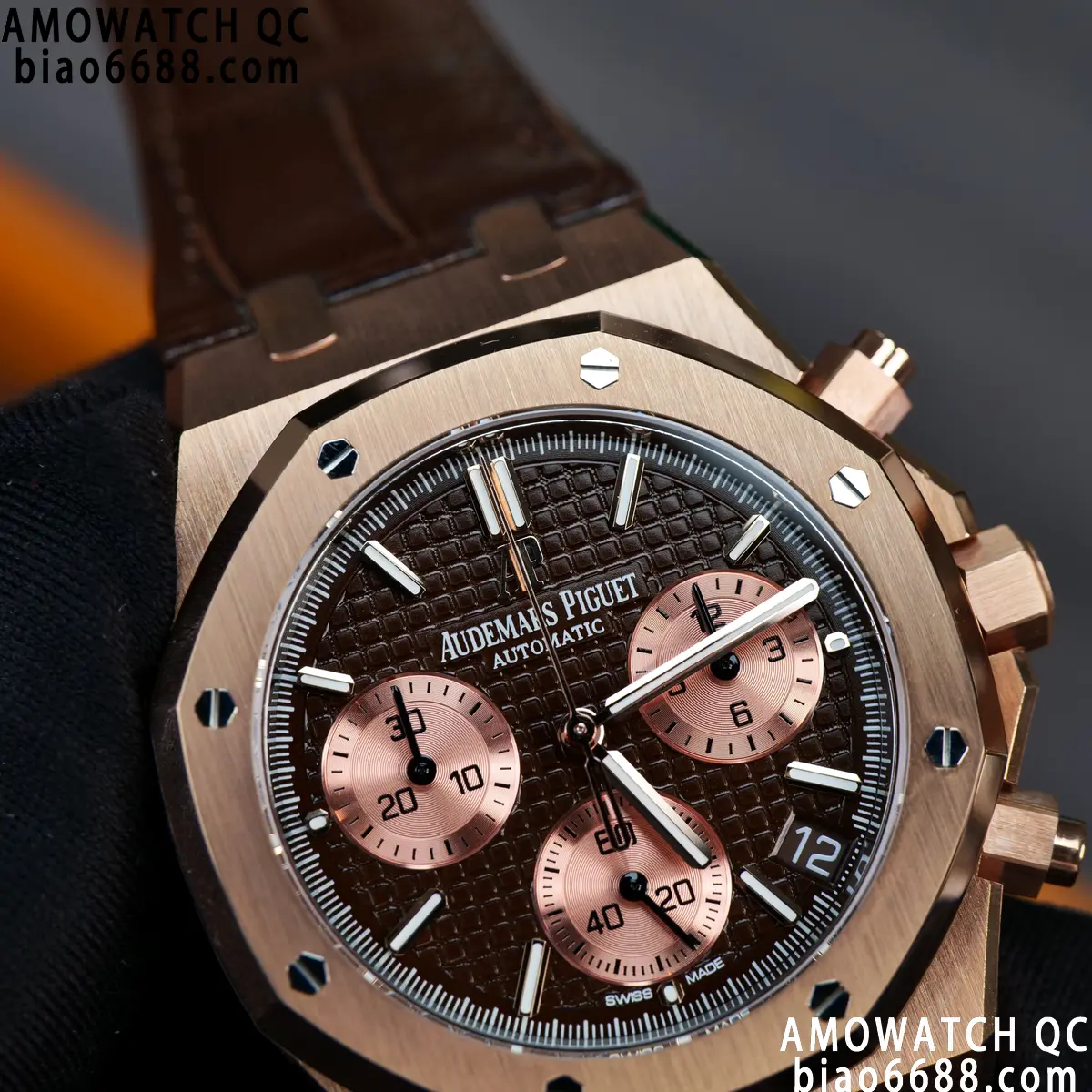 AP Royal Oak Chrono 26240 RG DDF 1:1 Best Edition Blue/RG Dial on Brown Leather Strap DD4401 Super Clone Weight (SW Dial) 98 ab1638a4526d920 AMO Watch