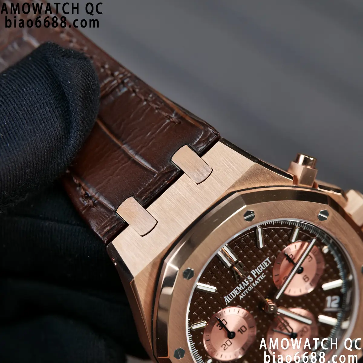 AP Royal Oak Chrono 26240 RG DDF 1:1 Best Edition Blue/RG Dial on Brown Leather Strap DD4401 Super Clone Weight (SW Dial) 94 aeb2b0d9681bdcb AMO Watch