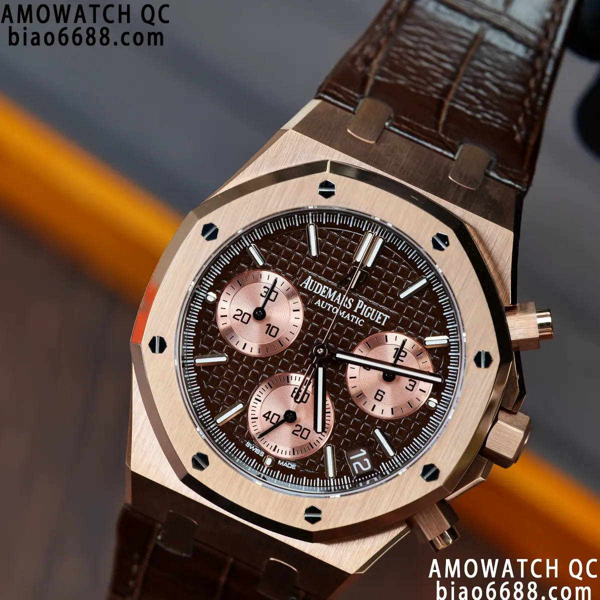 AP Royal Oak Chrono 26240 RG DDF 1:1 Best Edition Blue/RG Dial on Brown Leather Strap DD4401 Super Clone Weight (SW Dial) 100 b18c5c4a1955932 AMO Watch