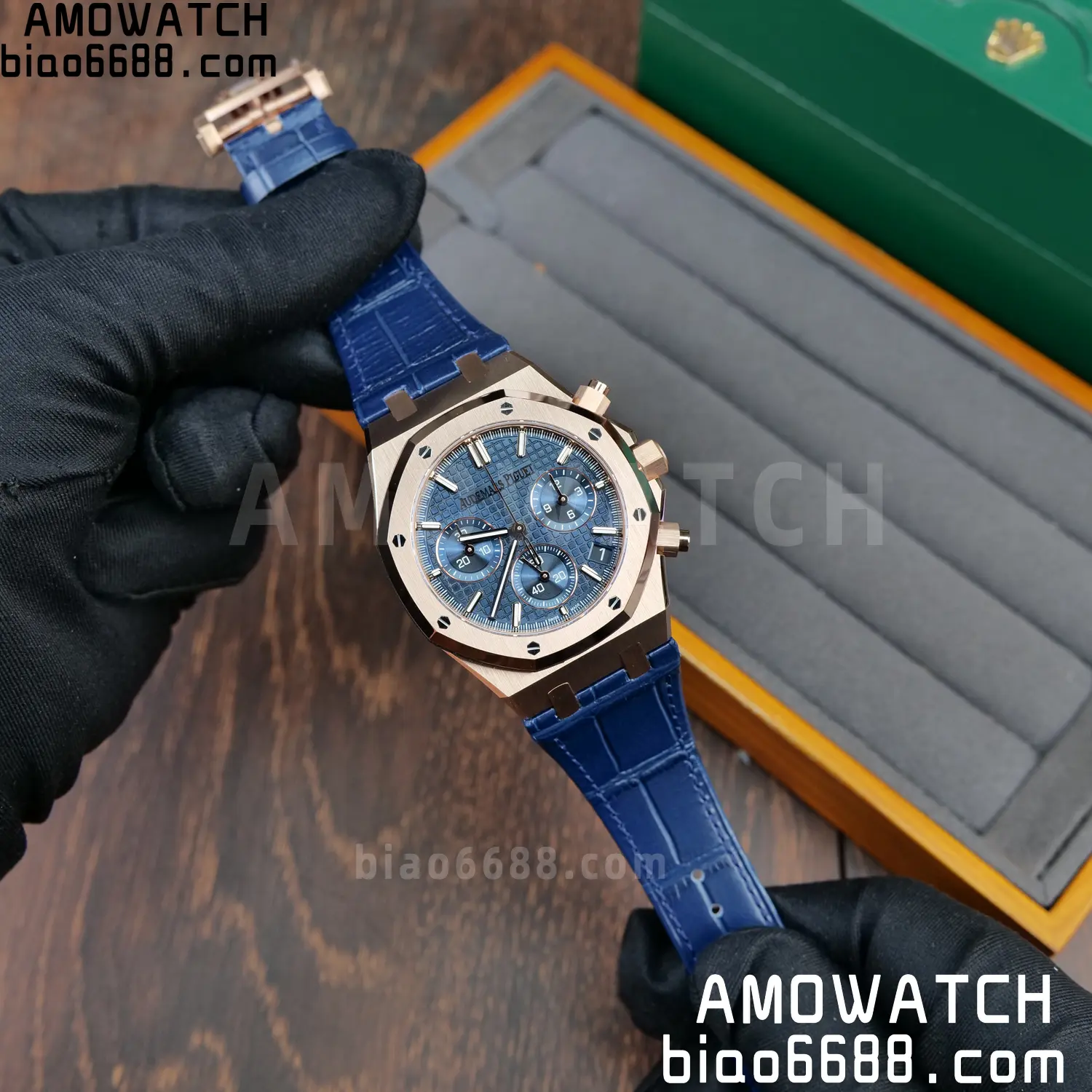 AP Royal Oak Chrono 26240 RG DDF 1:1 Best Edition White Dial on Blue Leather Strap DD4401 Super Clone Weight (SW Dial) 81 b40827508809d38 AMO Watch