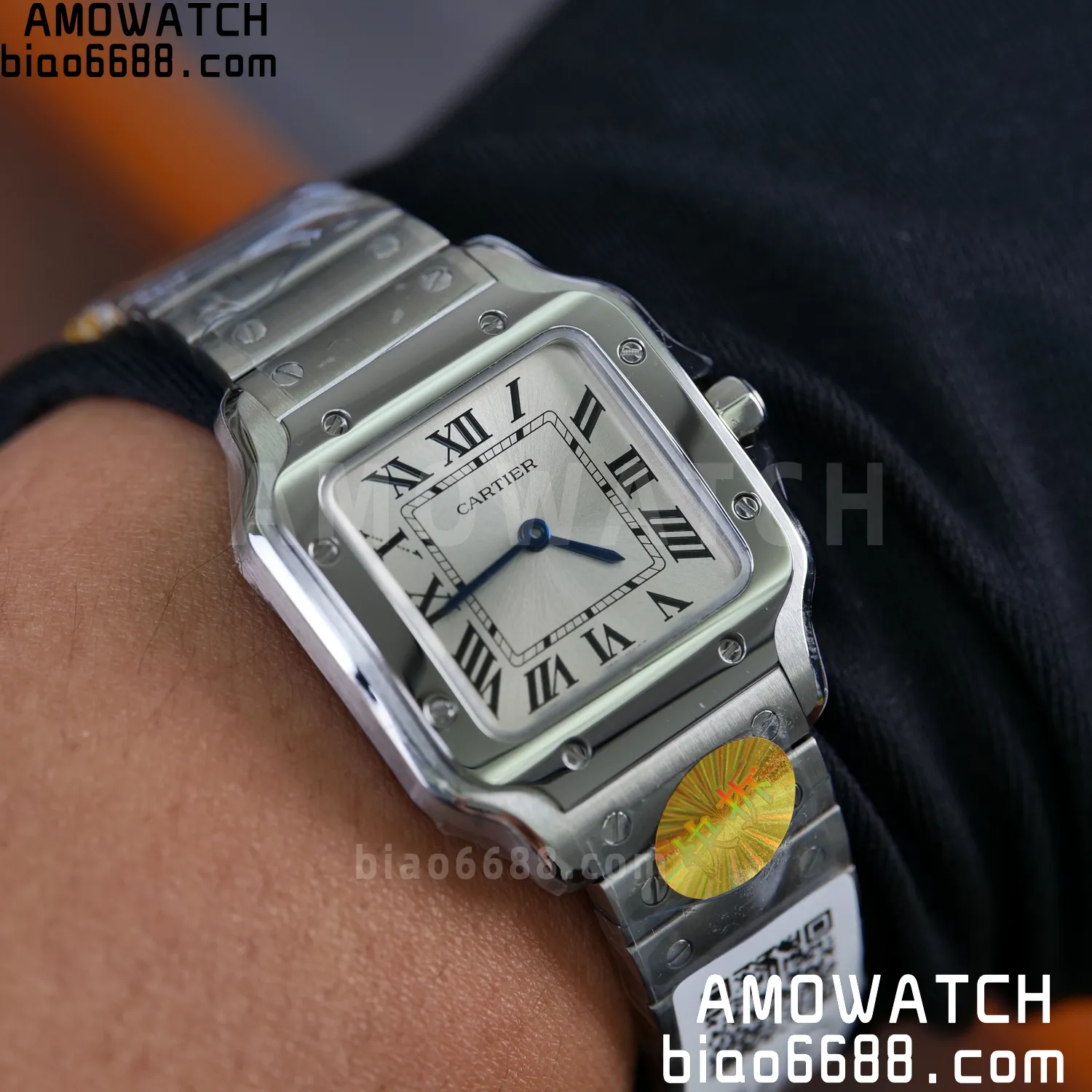 Santos Dumont 27mm WSSA0082 SS AF 1:1 Best Edition Silver Dial on SS Bracelet quartz 90 b51e991862bd43c AMO Watch