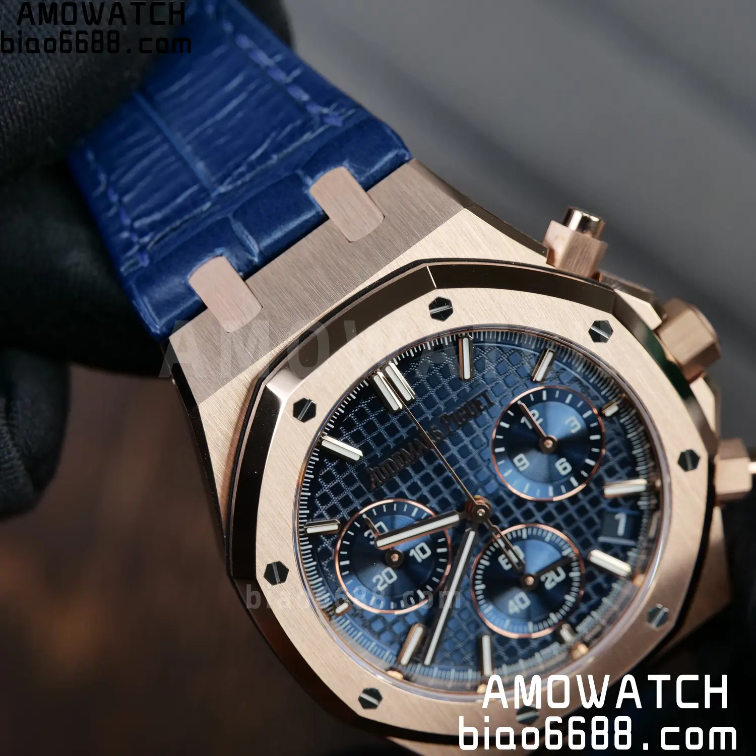 AP Royal Oak Chrono 26240 RG DDF 1:1 Best Edition White Dial on Blue Leather Strap DD4401 Super Clone Weight (SW Dial) 96 b9f7b2d1a6632e8 AMO Watch