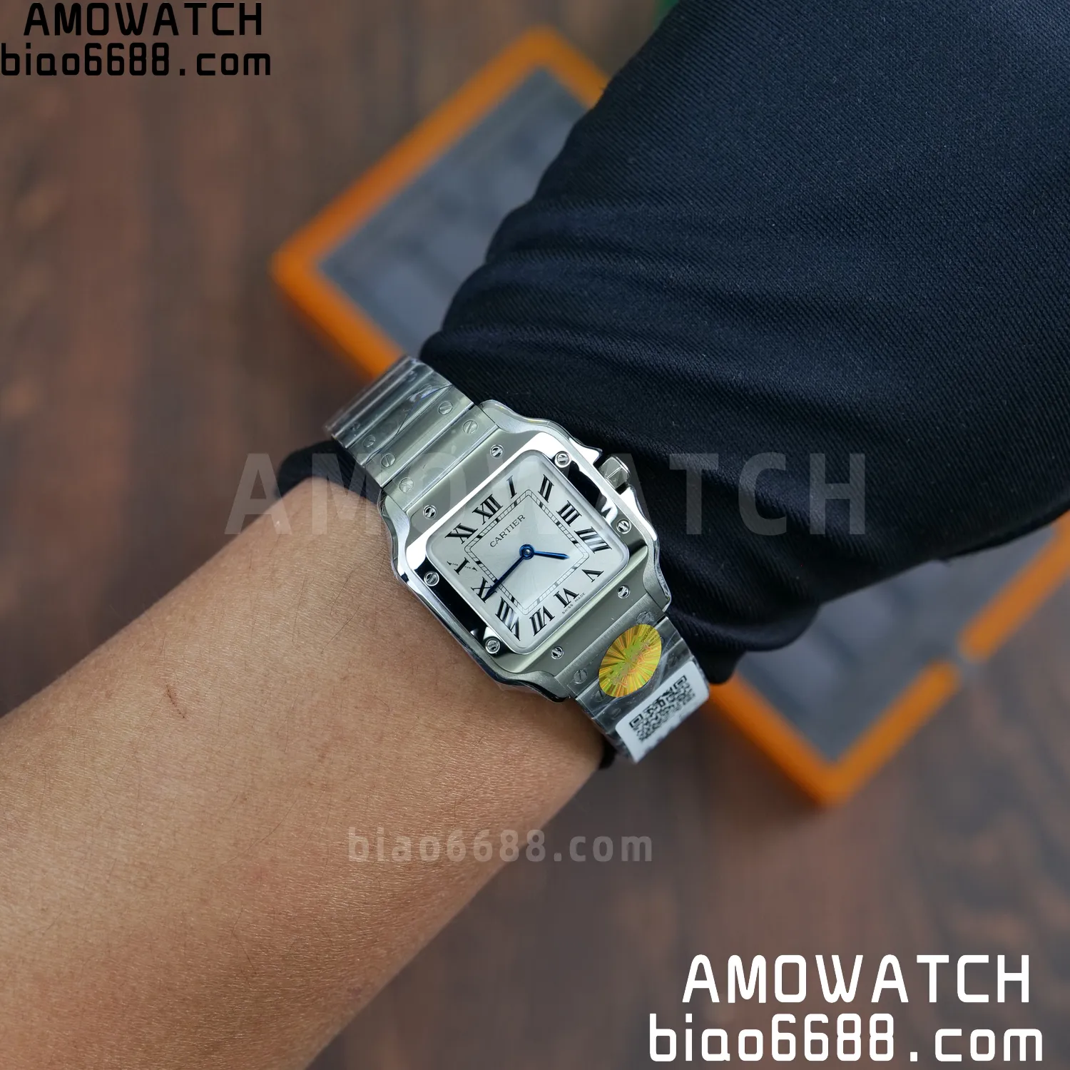 Santos Dumont 27mm WSSA0082 SS AF 1:1 Best Edition Silver Dial on SS Bracelet quartz 88 ba5a33abde18265 AMO Watch