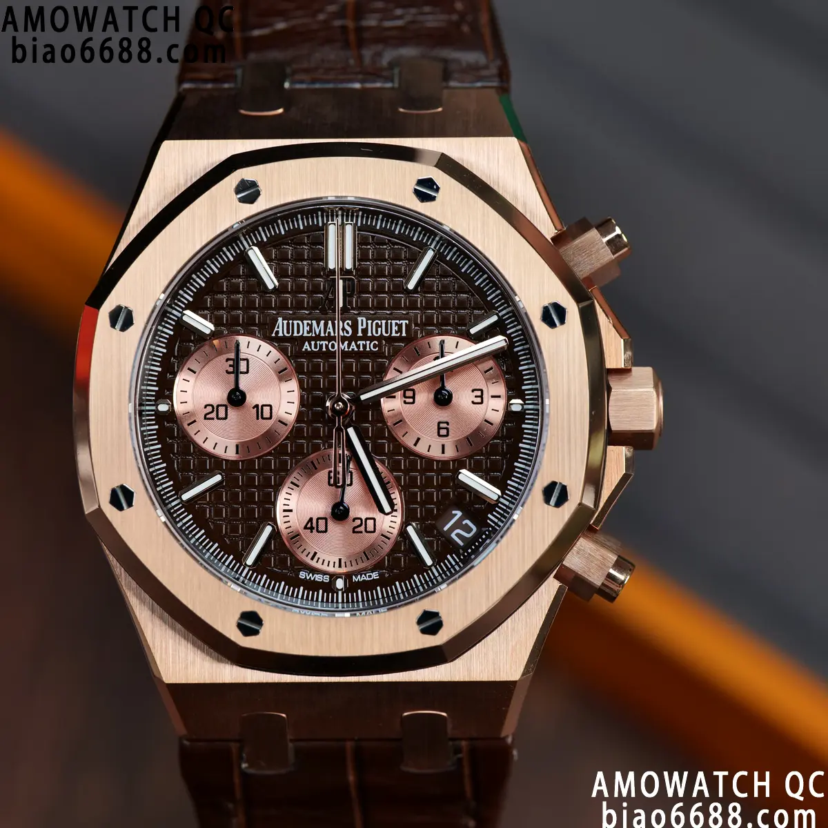 AP Royal Oak Chrono 26240 RG DDF 1:1 Best Edition Blue/RG Dial on Brown Leather Strap DD4401 Super Clone Weight (SW Dial) 87 bb5c8f2c0b1865d AMO Watch