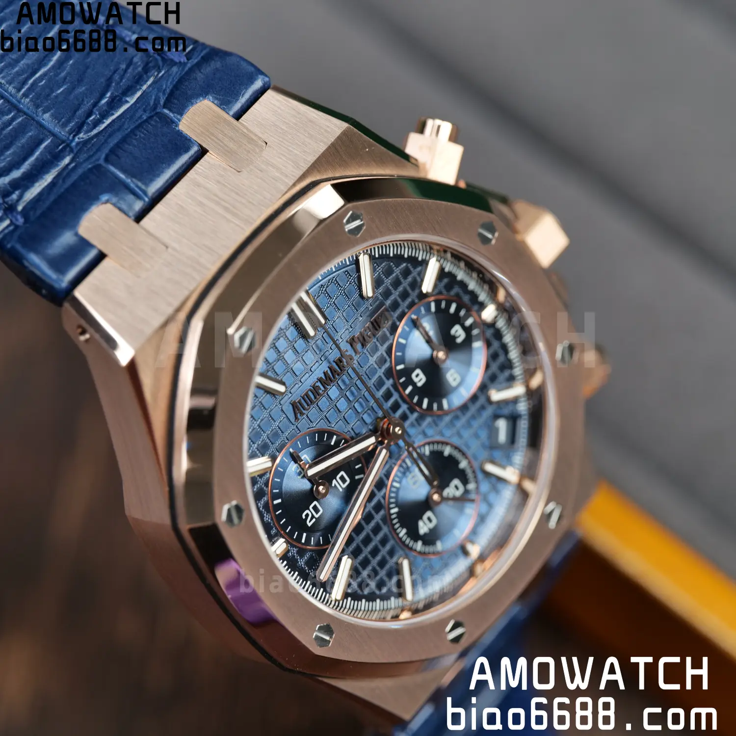 AP Royal Oak Chrono 26240 RG DDF 1:1 Best Edition White Dial on Blue Leather Strap DD4401 Super Clone Weight (SW Dial) 117 c4c2b3c5261719f AMO Watch