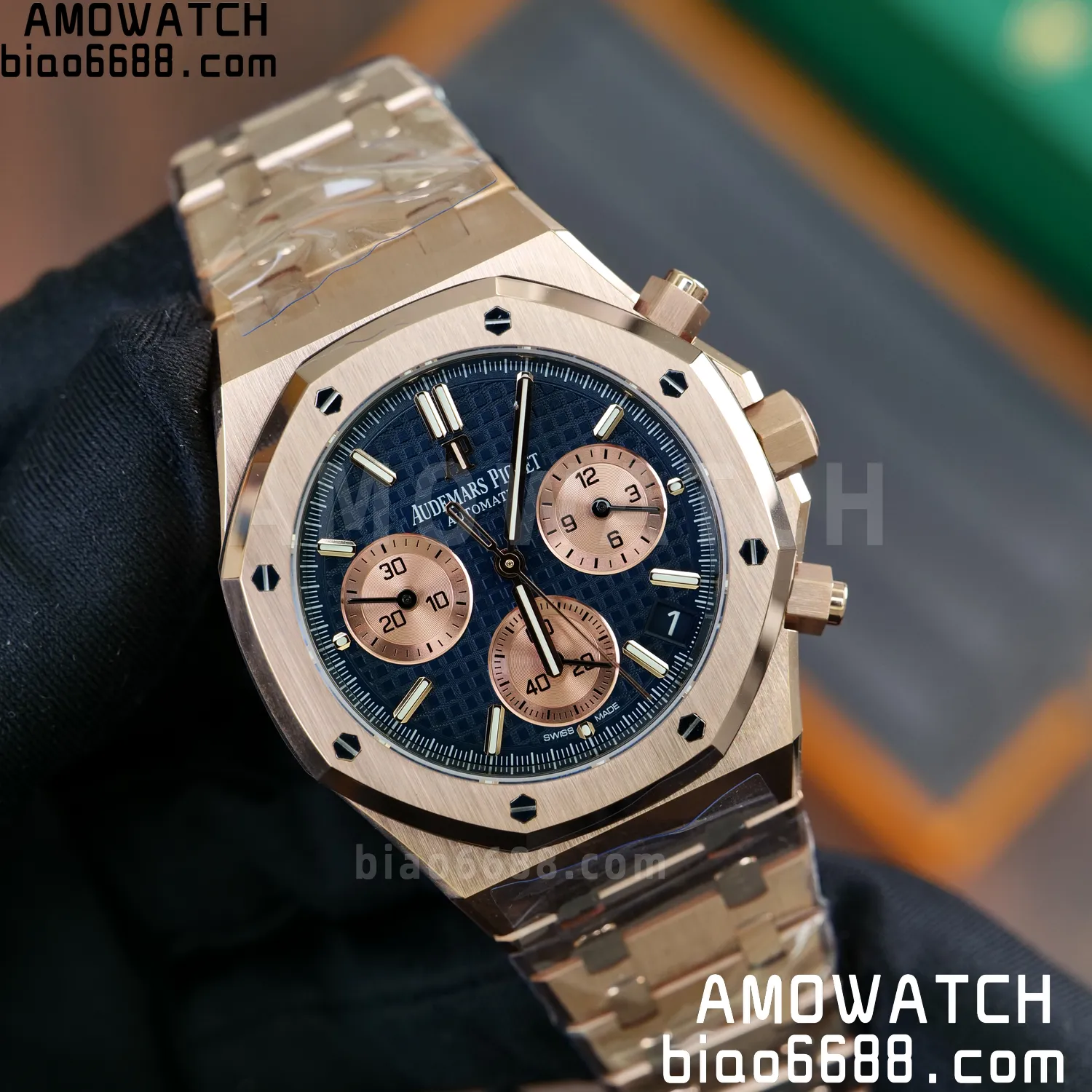 AP Royal Oak Chrono 26240 RG DDF 1:1 Best Edition Blue/RG Dial on RG Bracelet DD4401 Super Clone Weight (SW Dial) 67 cdfa3963a0ca92f AMO Watch