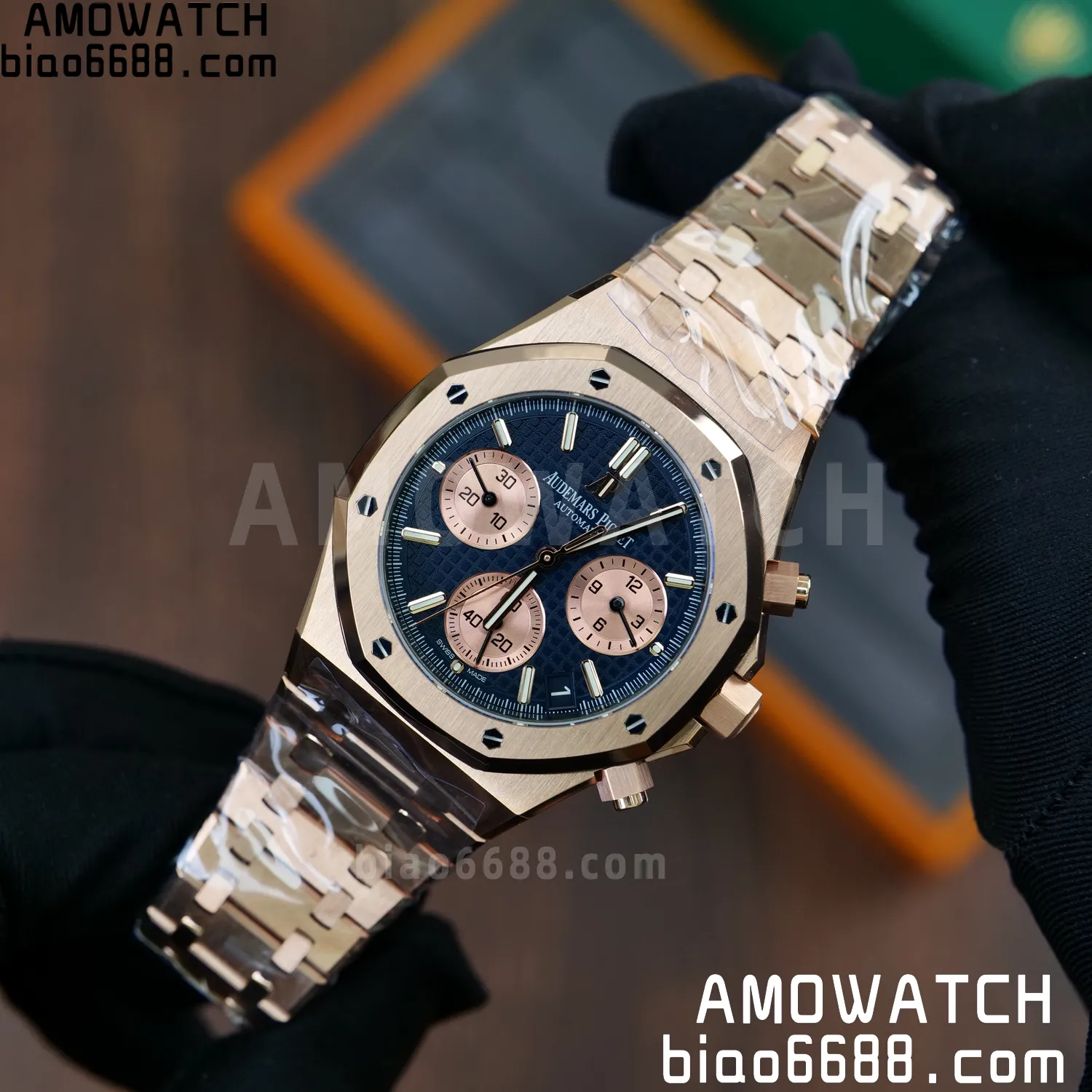 AP Royal Oak Chrono 26240 RG DDF 1:1 Best Edition Blue/RG Dial on RG Bracelet DD4401 Super Clone Weight (SW Dial) 69 ce2cb08ae19a317 AMO Watch