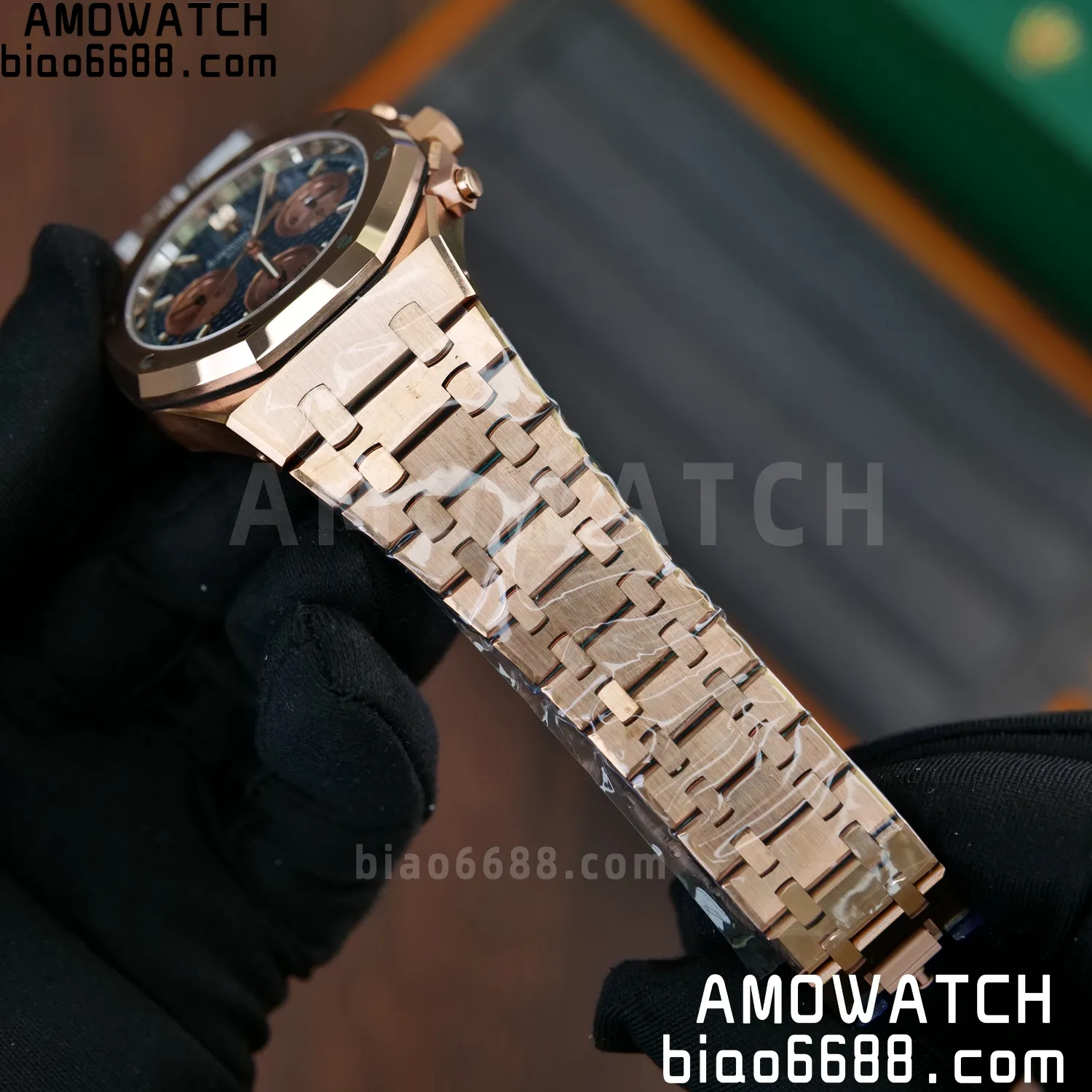 AP Royal Oak Chrono 26240 RG DDF 1:1 Best Edition Blue/RG Dial on RG Bracelet DD4401 Super Clone Weight (SW Dial) 71 cee66eab5c08f1e AMO Watch