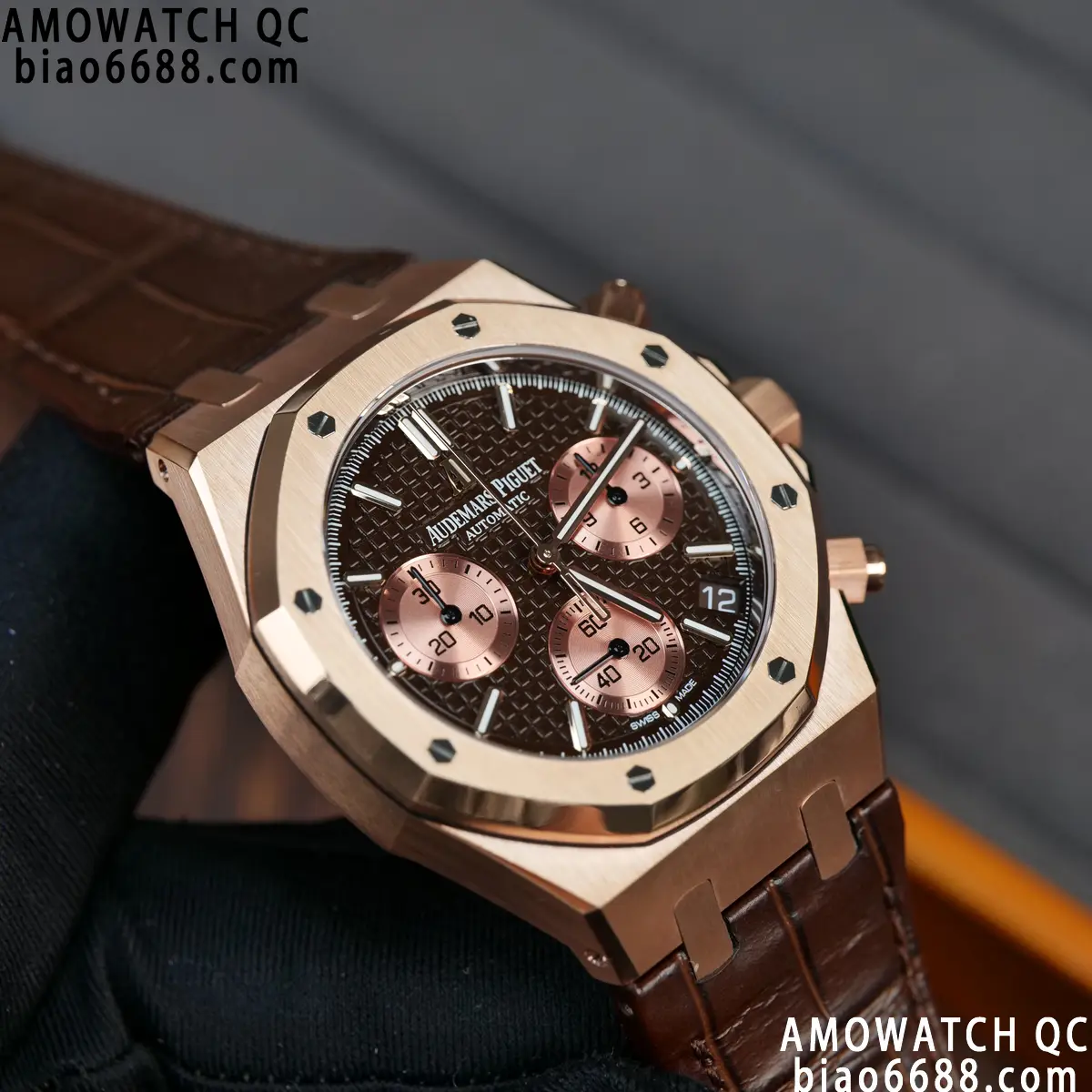 AP Royal Oak Chrono 26240 RG DDF 1:1 Best Edition Blue/RG Dial on Brown Leather Strap DD4401 Super Clone Weight (SW Dial) 92 cfa1144b169934a AMO Watch