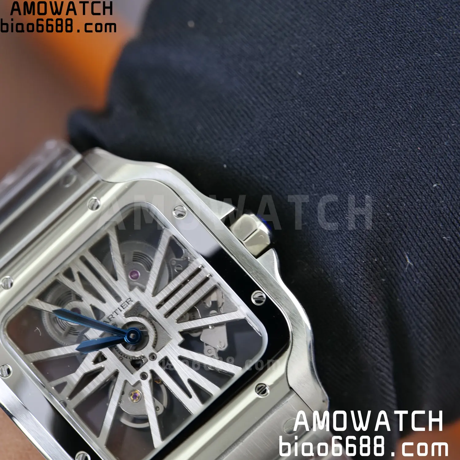Cartier Santos Skeleton SS RICH 1:1 Best Edition Skeleton Dial 9611MC Super Clone V2 83 d9d4d6ce8cd1d66 阿默表行AmoWatch