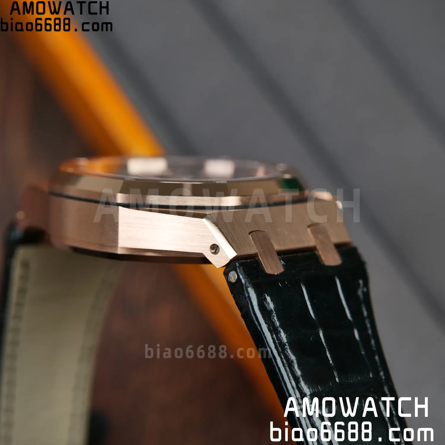 AP Royal Oak Chrono 26240 RG DDF 1:1 Best Edition Black Dial on Black Leather Strap DD4401 Super Clone Weight (SW Dial) 73 dbdaf3bc1bc31b2 AMO Watch