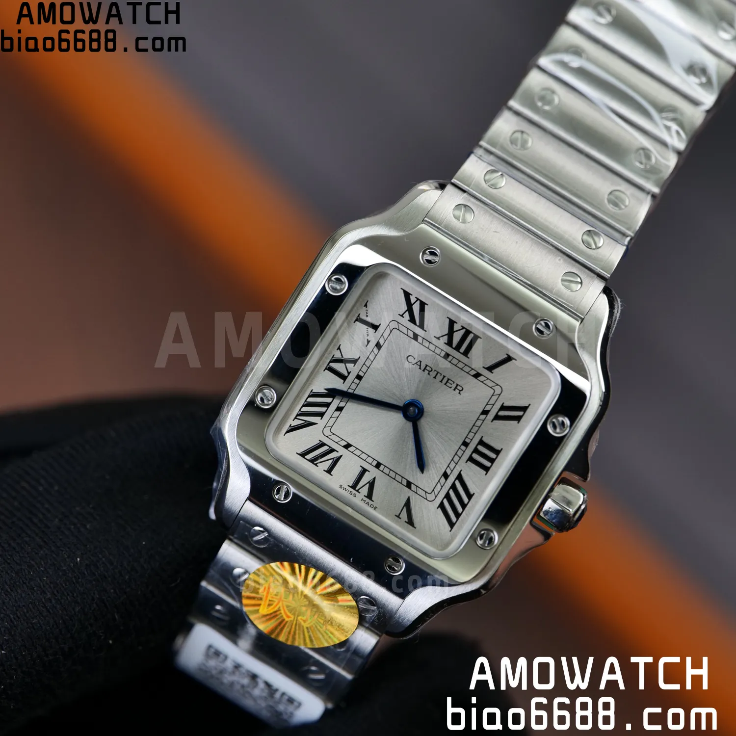 Santos Dumont 27mm WSSA0082 SS AF 1:1 Best Edition Silver Dial on SS Bracelet quartz 80 dc703edb7a2bdfa AMO Watch
