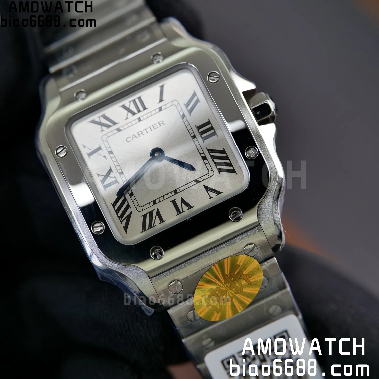 Santos Dumont 27mm WSSA0082 SS AF 1:1 Best Edition Silver Dial on SS Bracelet quartz 77 dcf6ca10c023f14 AMO Watch