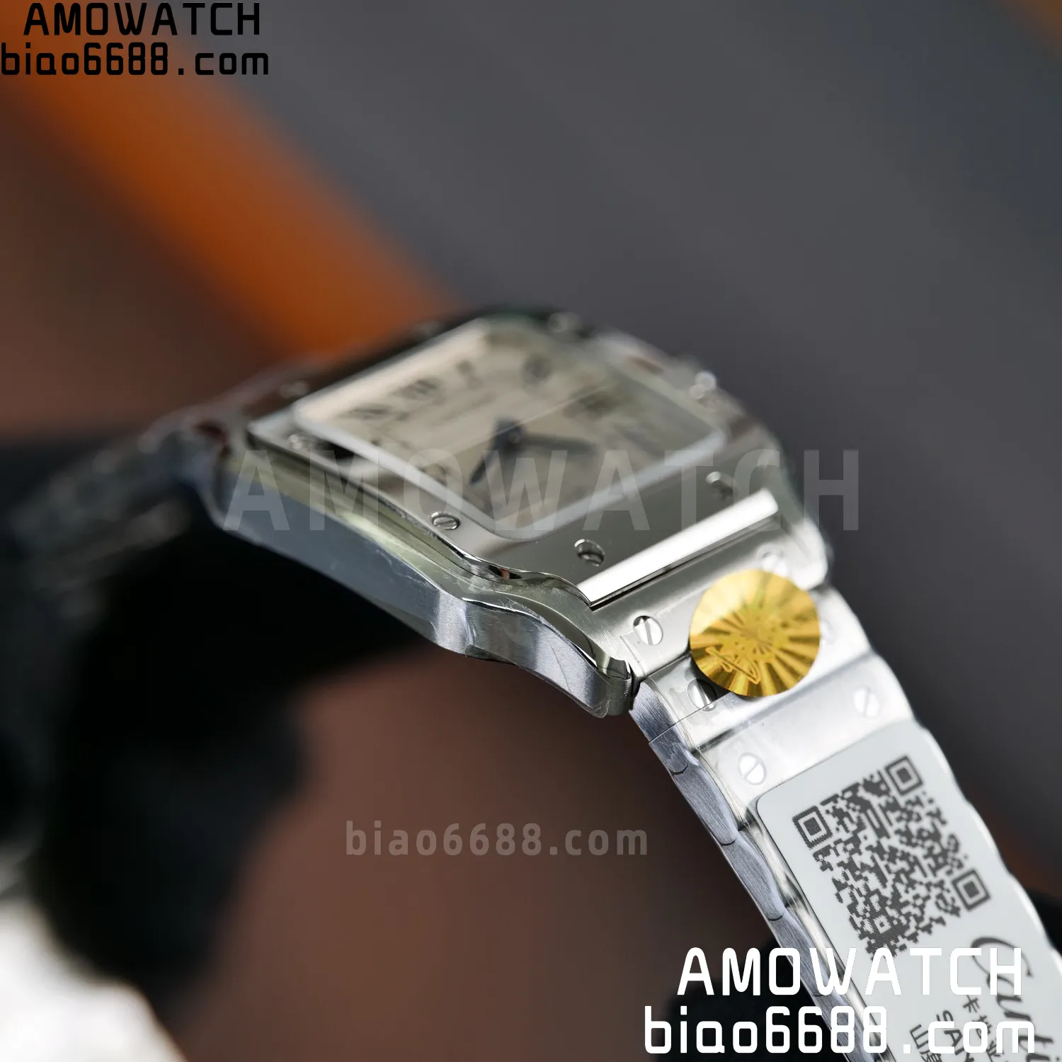 Santos Dumont 27mm WSSA0082 SS AF 1:1 Best Edition Silver Dial on SS Bracelet quartz 69 de8bda3f828fb05 AMO Watch