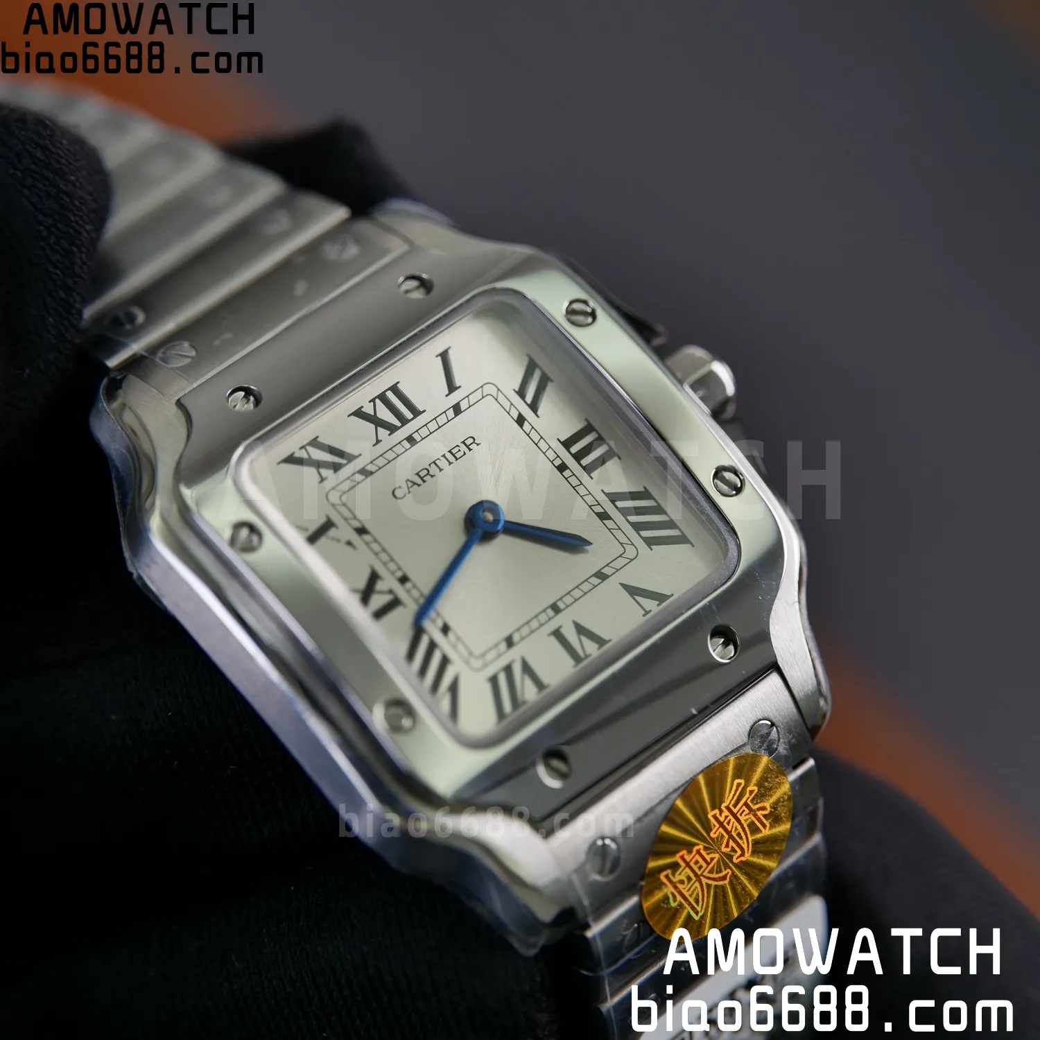 Santos Dumont 27mm WSSA0082 SS AF 1:1 Best Edition Silver Dial on SS Bracelet quartz 79 e074ed972985903 AMO Watch