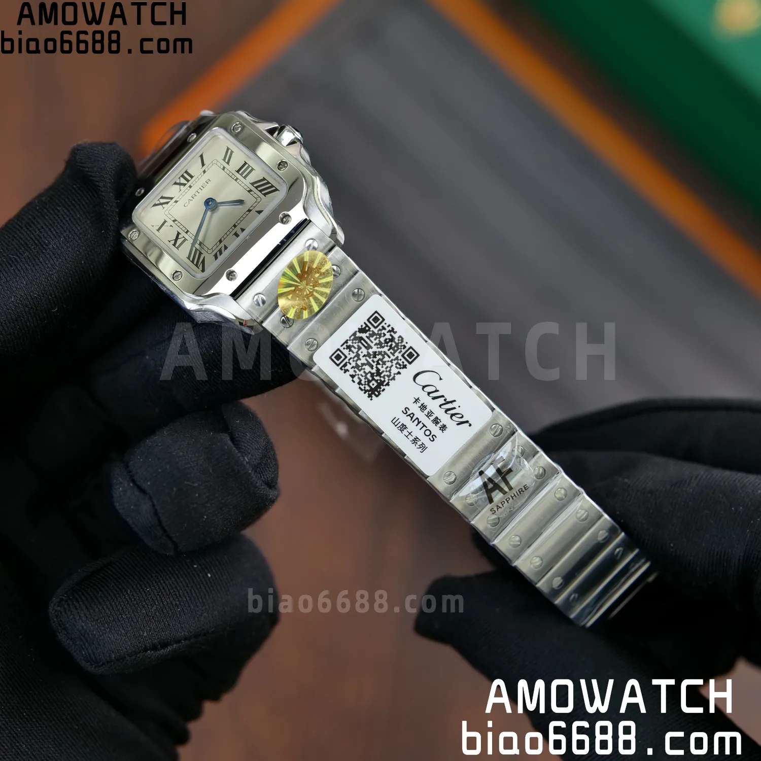 Santos Dumont 27mm WSSA0082 SS AF 1:1 Best Edition Silver Dial on SS Bracelet quartz 65 e16ab0c7b6ae77f AMO Watch